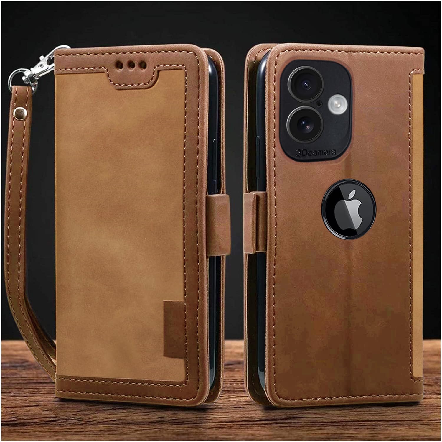 Excelsior Flip Cover Compatible with Apple iPhone 16 | Premium PU Leather | 360 Degree Protection (Coffee)