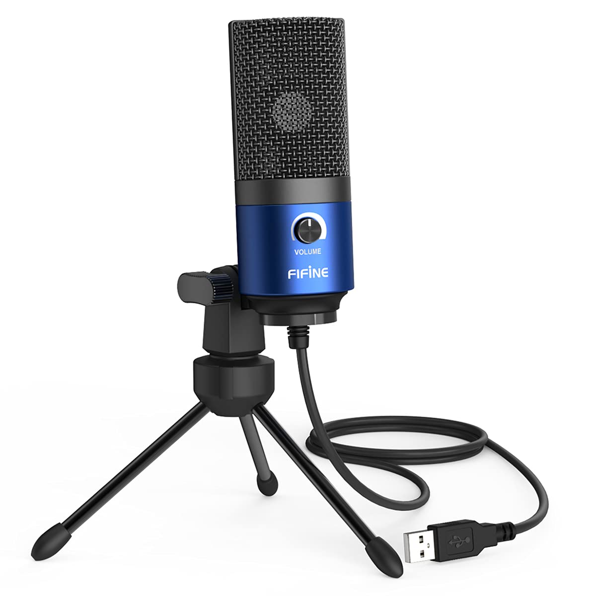FIFINE USB Computer Microphone for Recording YouTube Video Voice Over Vocals for Mac & PC, Condenser Mic with Gain Control for Home Studio, Plug & Play – K669L