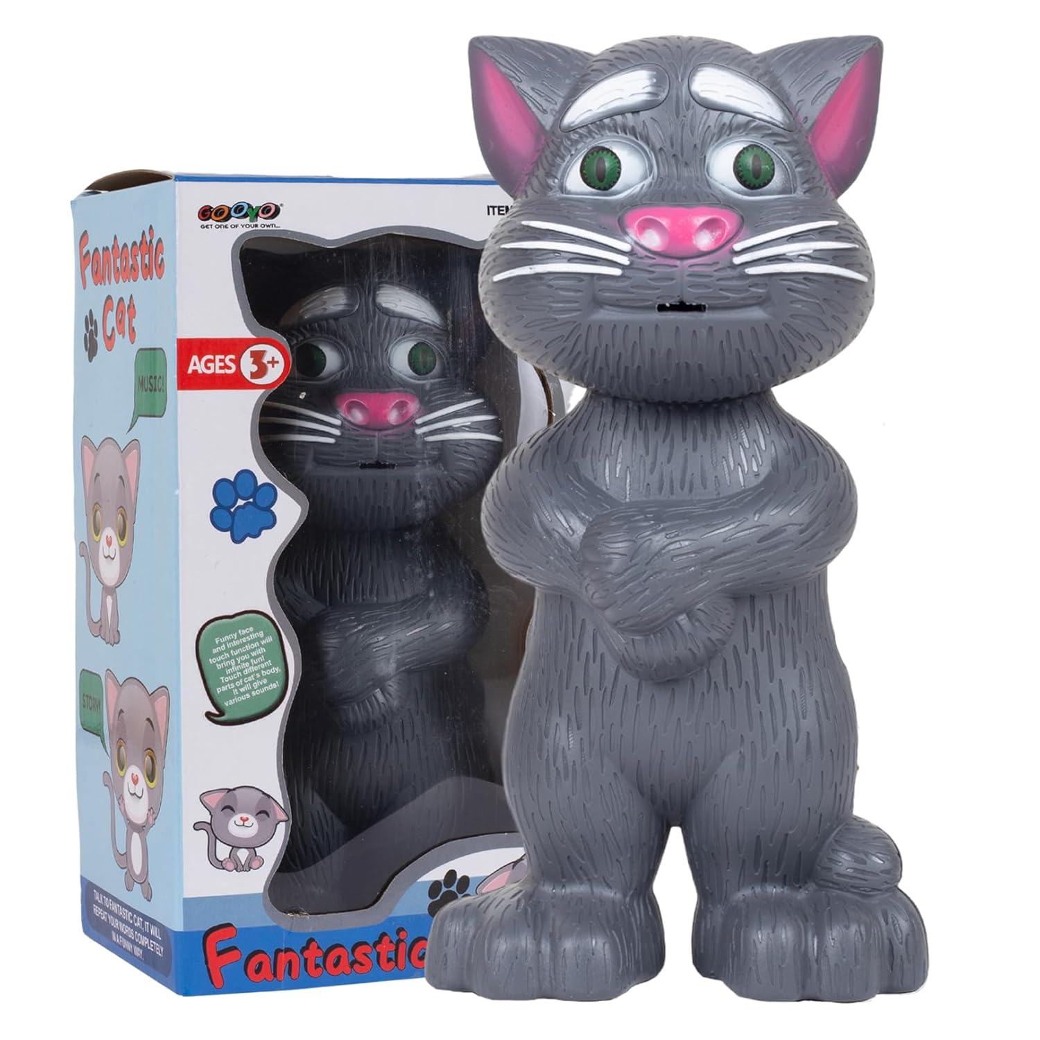 Gooyo GY-838-17/18 Electronic Pet Talking Toy Cat for Kids | Best Musical Toy with More Features | Best Gift for Kids | Black Color, 3xAA Battery (Not Included) Gooyo GY-838-17/18 Electronic Pet Talking Toy Cat for Kids | Best Musical Toy with More Features | Best Gift for Kids | Black Color, 3xAA Battery (Not Included)