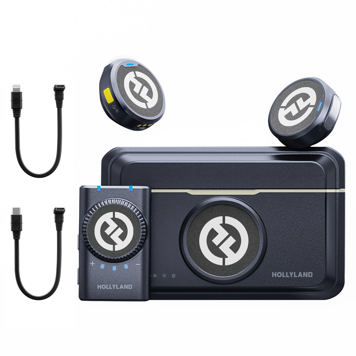 Hollyland Lark M2 Wireless Microphone for Camera/Laptop/Phones, Mini Lapel Mic Wireless,48Khz 24Bit,1000Ft Range, Noise Cancellation, 30H Battery for YouTube Video Recording,Streaming