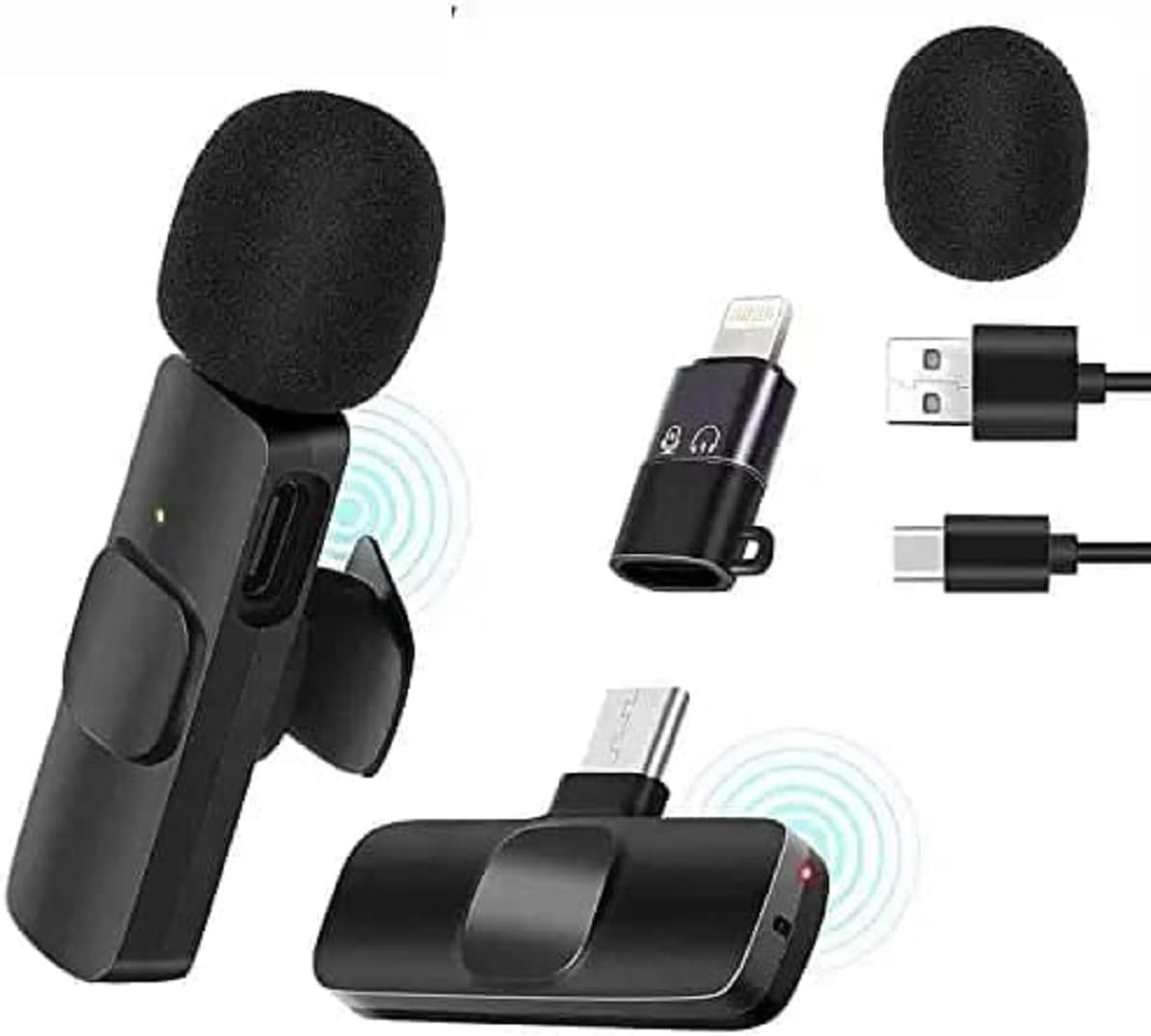 Hybite Wireless Lavalier Microphone,Wireless Mic for Youtubers Video Recording,Facebook,Live Stream,Compatible for iOS and Type-C Devices (Not Include Micro USB Port) Hybite Wireless Lavalier Microphone,Wireless Mic for Youtubers Video Recording,Facebook,Live Stream,Compatible for iOS and Type-C Devices (Not Include Micro USB Port)