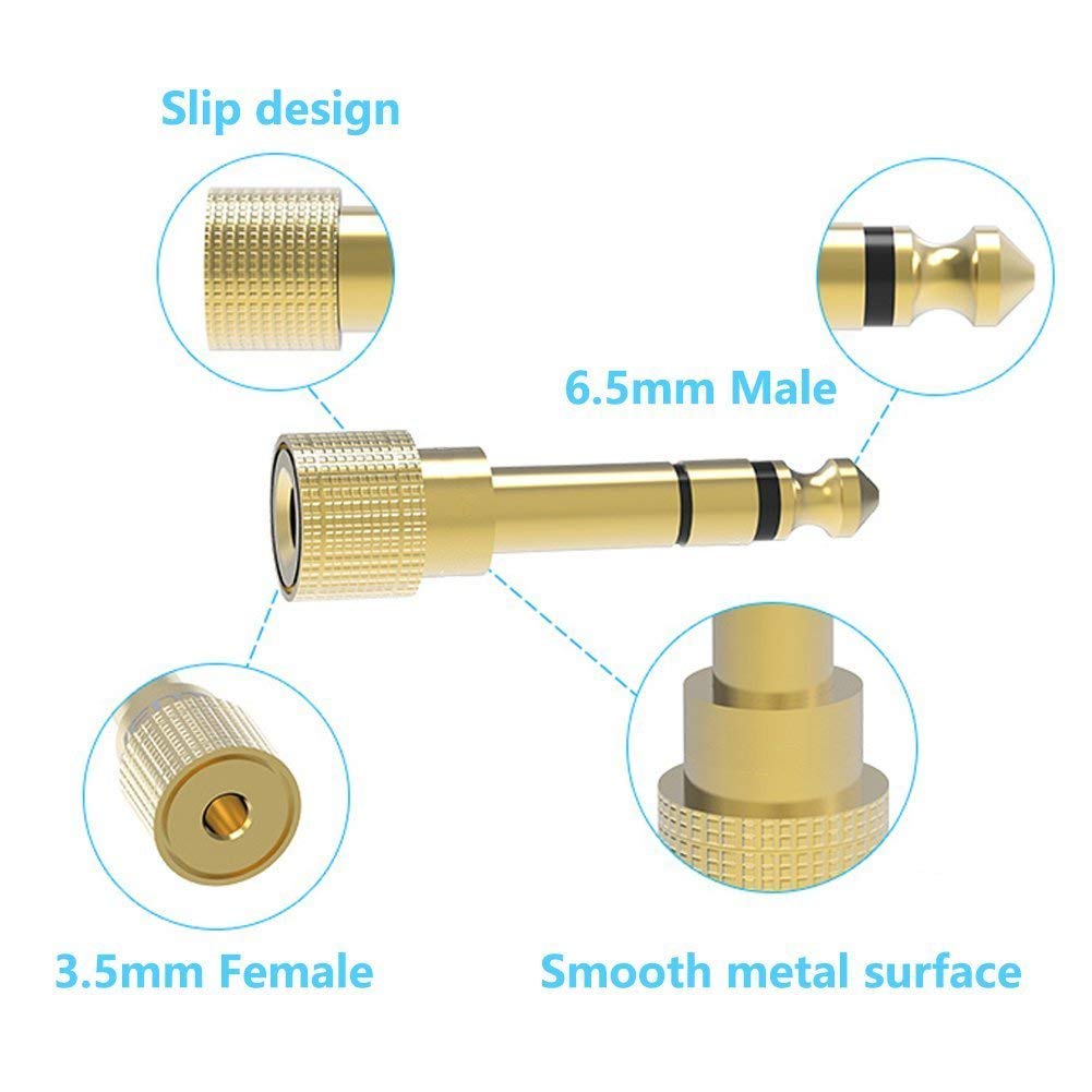 JGD PRODUCTS 6.35mm Stereo Male to 3.5mm Female Stereo Jack Headphone Adapter Converter (Pack of 1)