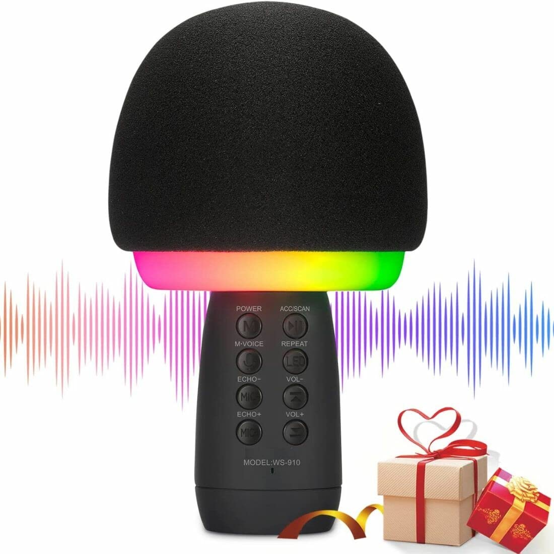 Onyxtron Mike With Speaker Wireless Handheld Multi-Function Bluetooth Singing Mike | Portable Karaoke Mic With Microphone Hifi Speaker | For Singing, Kids, Adults, Speech, Voice Changer Mic All Smart Phones