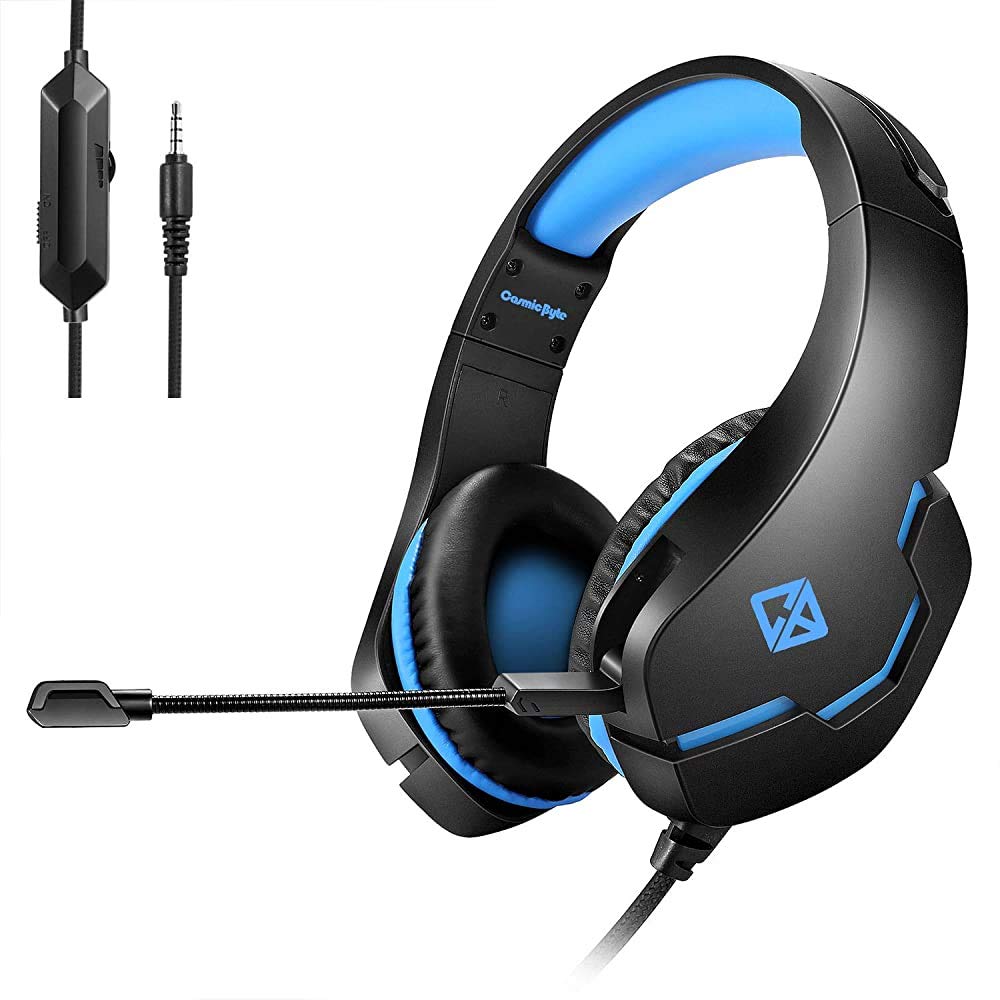 (Refurbished) Cosmic Byte Stardust Wired On Ear Headset with Mic (Black/Blue)