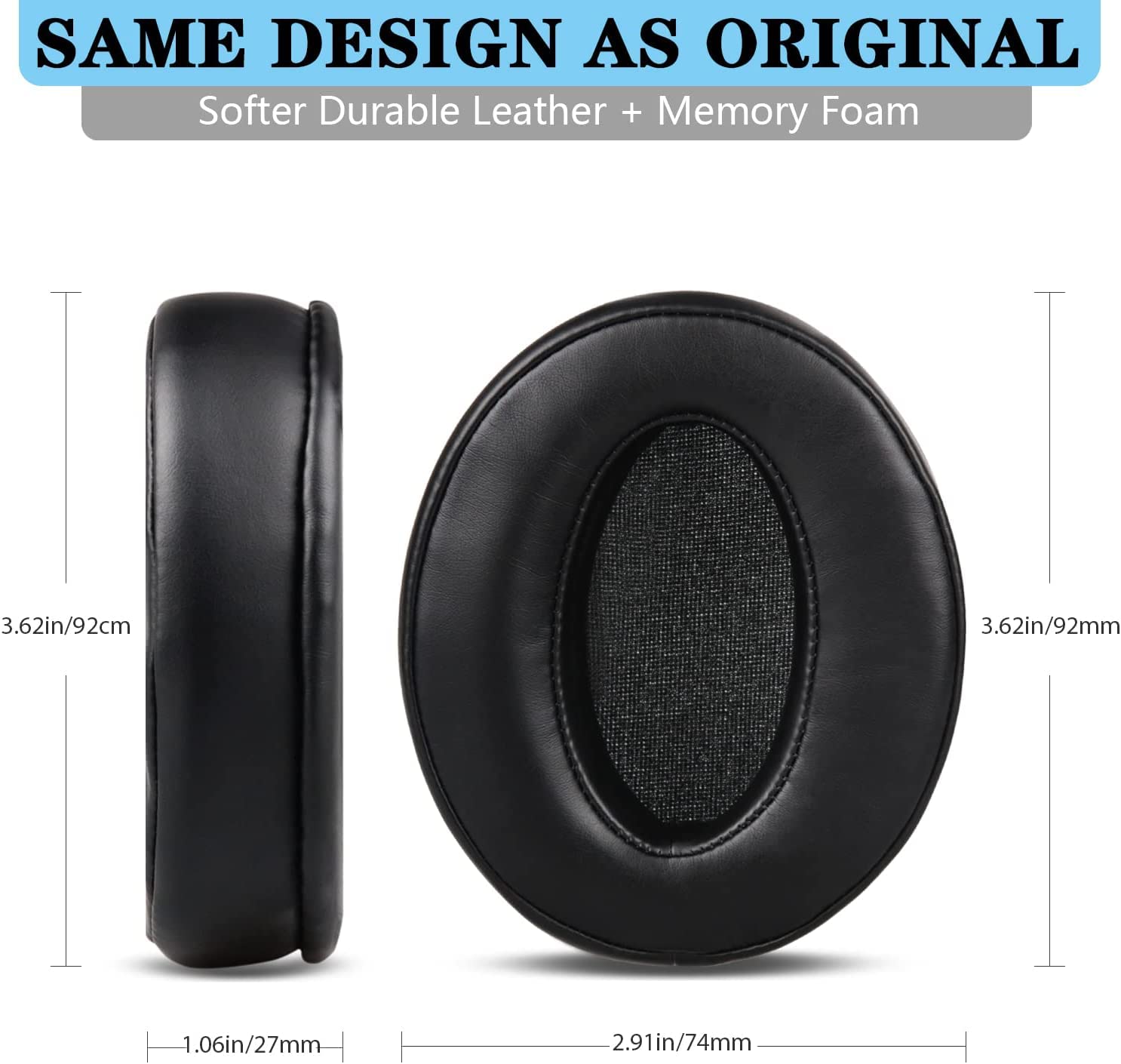 Street27® Ear Pads Cushions Compatible with Sennheiser HD 4.50BT, HD 4.50, HD 4.50BTNC, HD 4.50SE, HD 4.40BT, HD 4.30G, HD 4.20S, HD 458BT, HD 450, HD 450BT, HD 400S, HD 350BT Headphones – Black