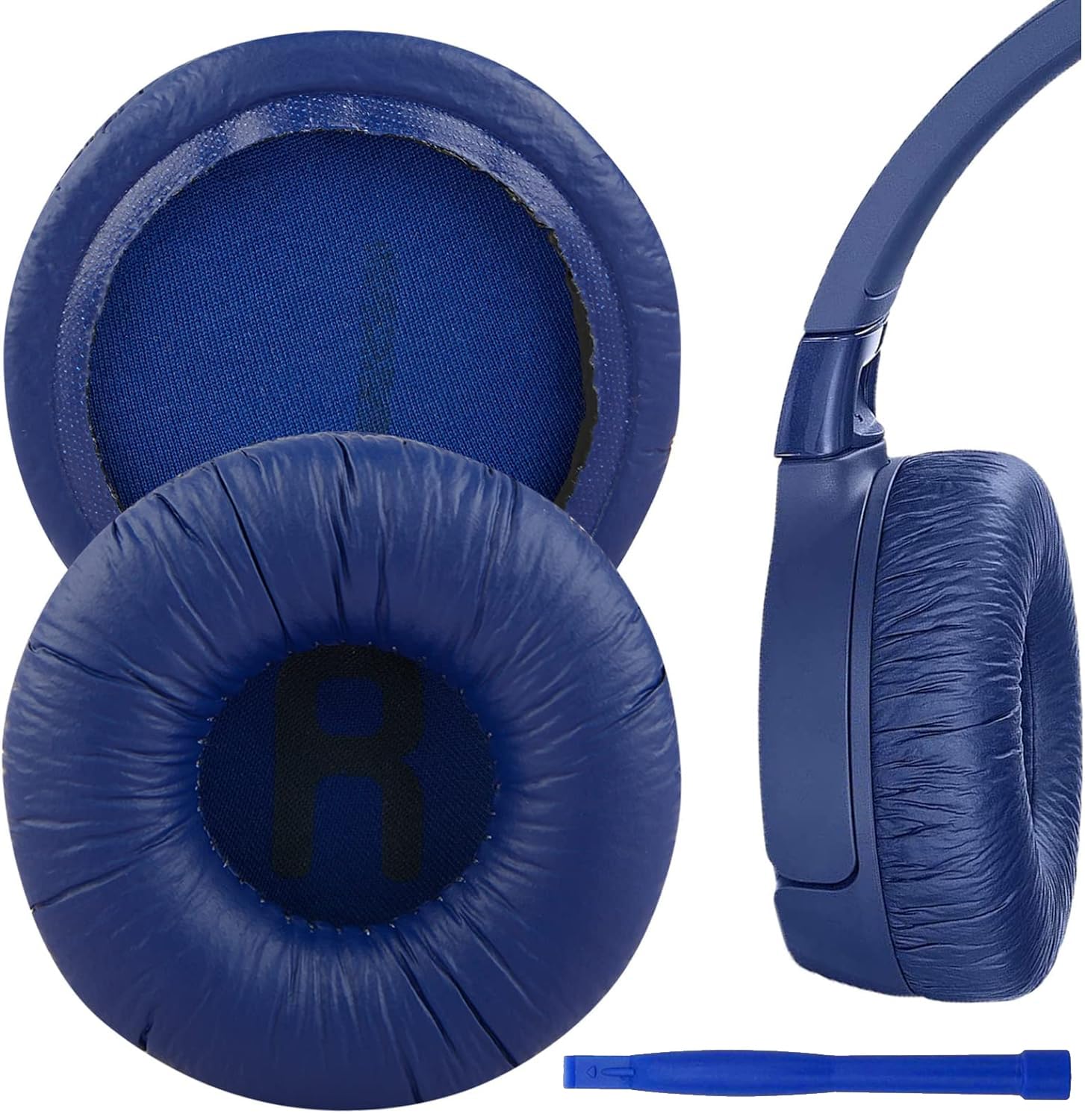 Street27® Earpad Cushion Compatible with JBL C300SI, T250SI, T450, T460BT, T600, T500BT, 520BT Headphones, Frog Leather & Soft Memory Foam 70mm Ear Pads Cushions (Blue)