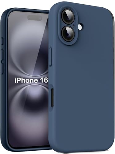 TOUCCH iPhone 16 Plus Soft OG Silicone Back Case| Shock Proof Design & Camera Protection | Premium Rubberised Cover (Microfiber Lining) for iPhone 16 Plus | Ultra Smooth Silicone – Dark Blue