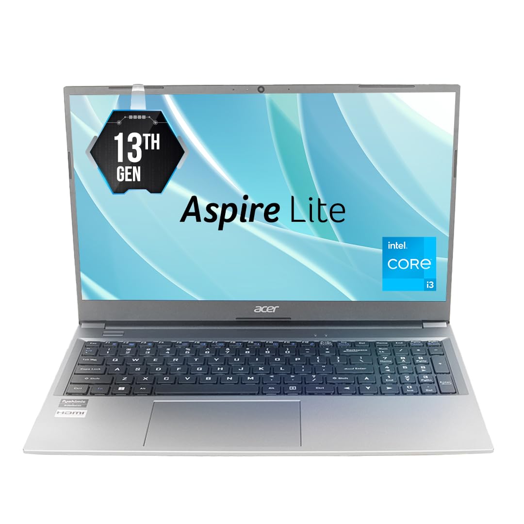 Acer Aspire Lite 13th Gen Intel Core i3-1305U Thin and Light Premium Laptop (Windows 11 Home/8 GB RAM/256 GB SSD/36 WHR) AL15-53 with 39.62cm (15.6″) Full HD Display, Metal Body, Steel Gray, 1.59 KG