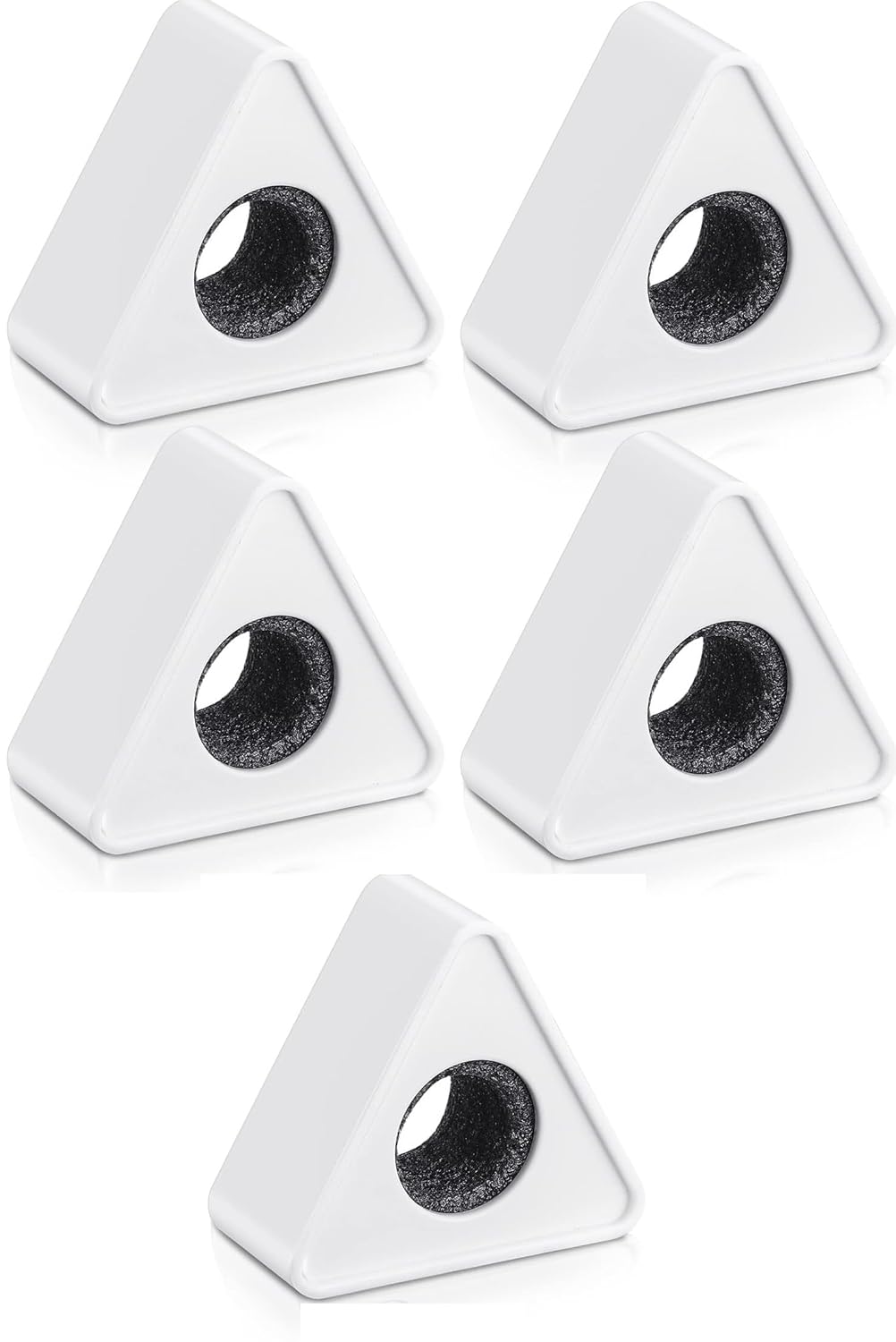 Adiohub Microphone Logo Portable Triangular Shaped Interview Mic Microphone Flag Station Logo Superior ABS Material Microphone Accessories for Interview KTV Reporter Host (Triangular Pack 5)