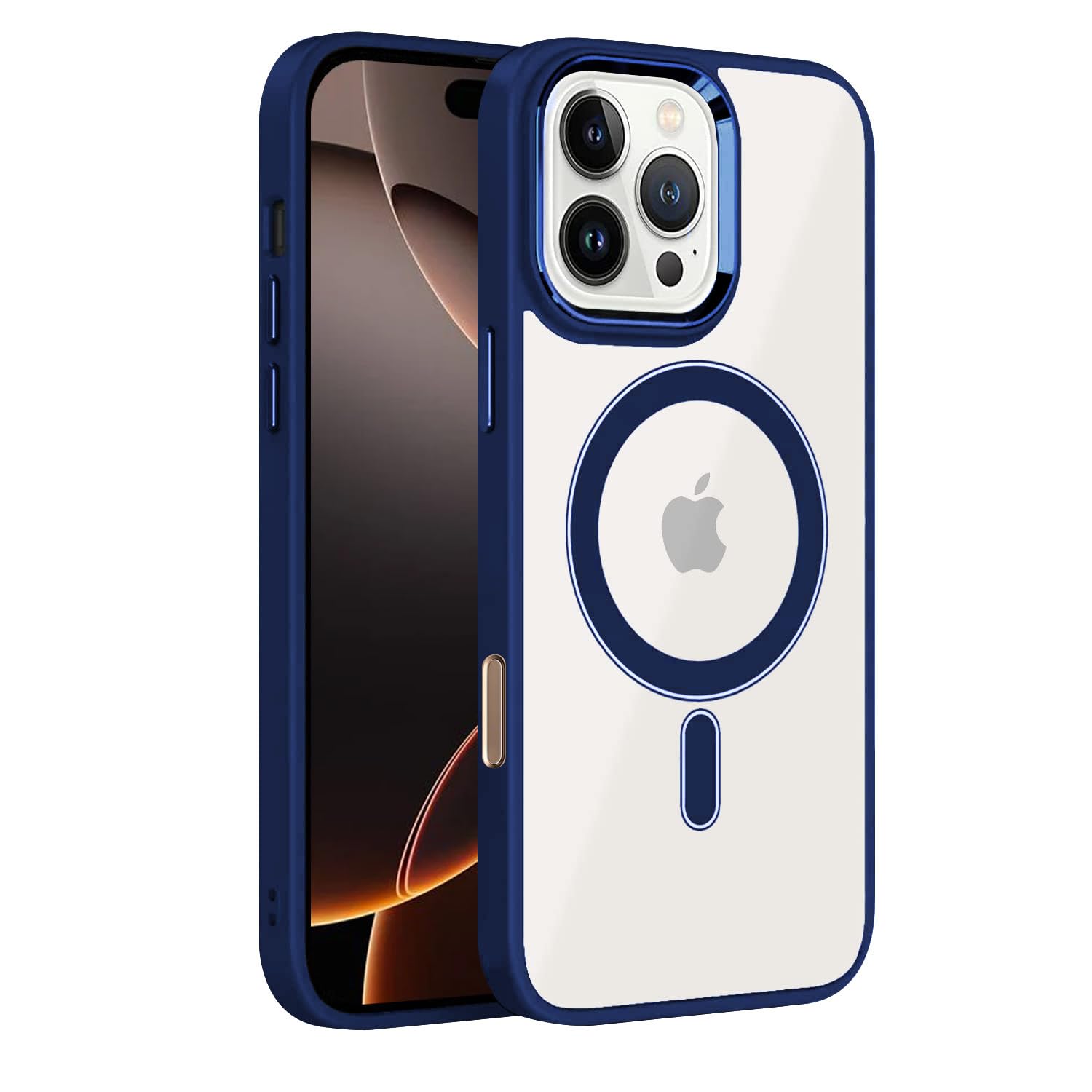 Amazon Brand-Solimo Basic Case for Apple iPhone 16 Pro (Silicone, Thermoplastic Polyurethane_Blue_2)