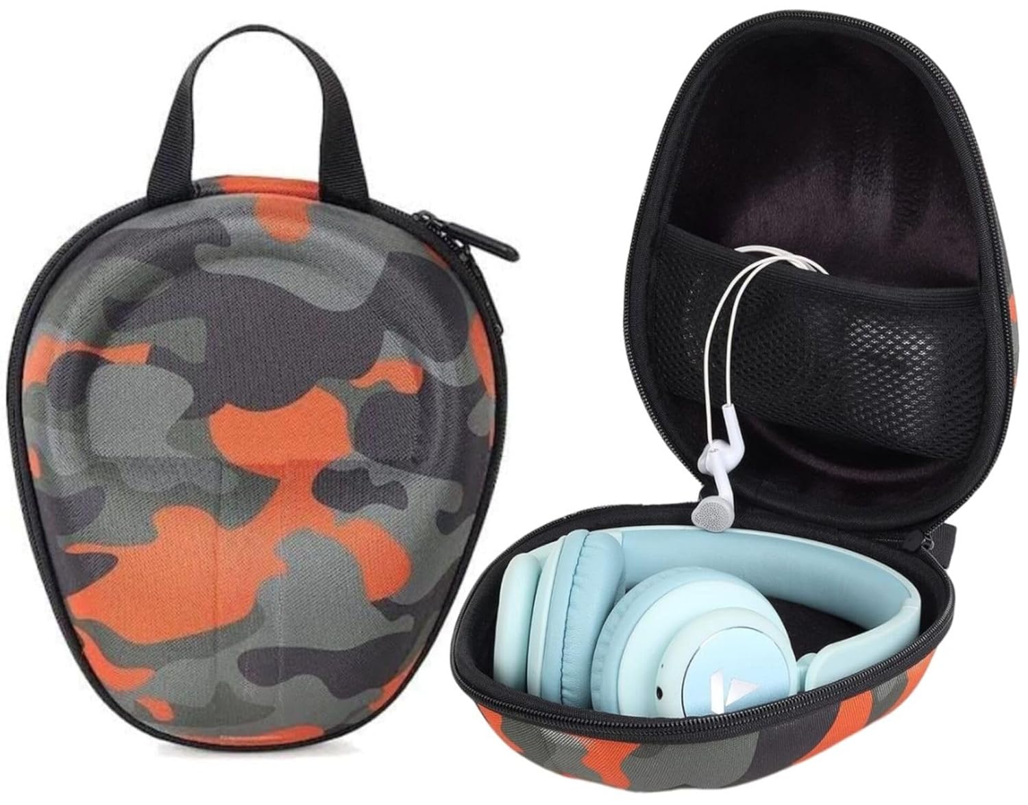 GadgetBite Headphone Carrying Case Earpads Storage Bag Headphone Pouch Portable Anti-Pressure Compatible with Boat 550/Sony WH C510/Flix X1/Sony CH710n/Hyperx Cloud Cases (Army Orange)