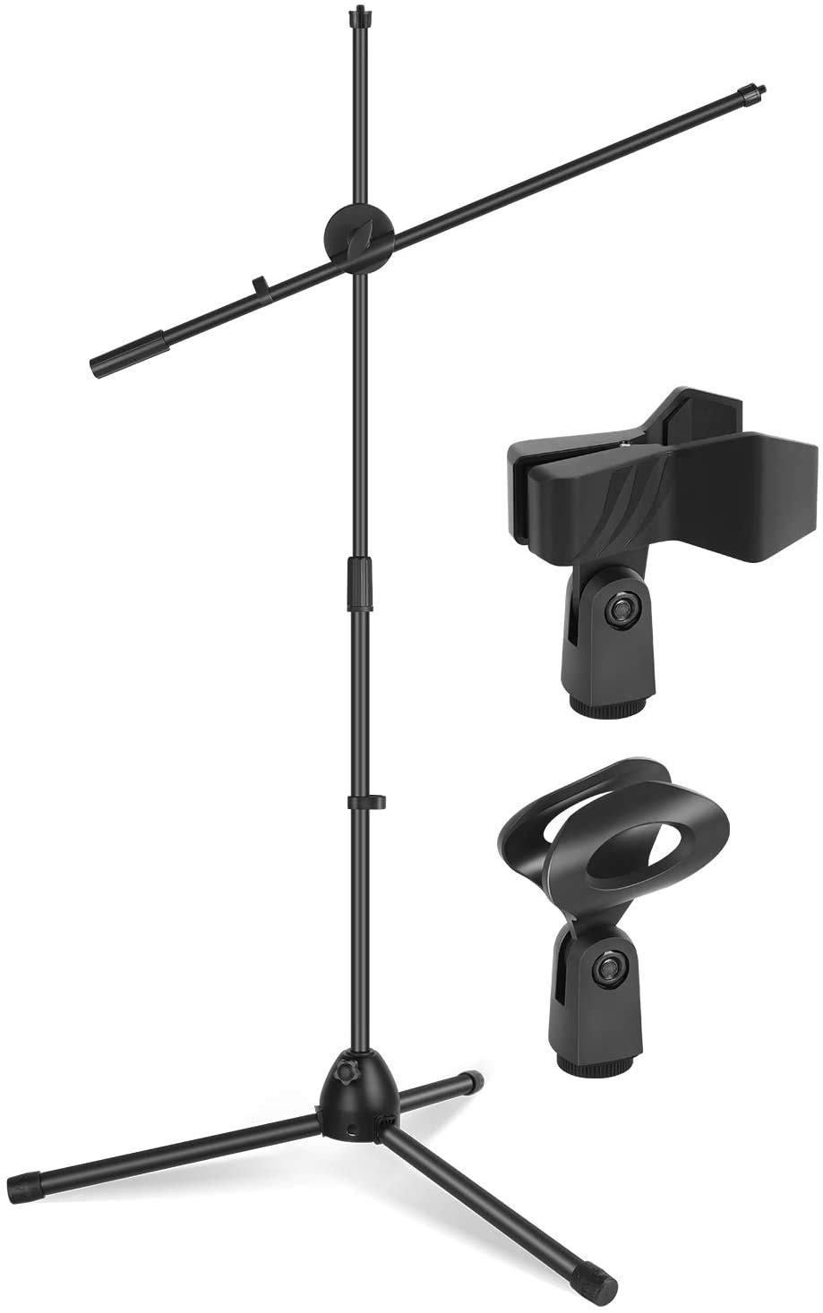 Kadence Mic Stand Heavy Duty Adjustable Dual Microphone Stand, Studio Microphone Stand (M30 Black)