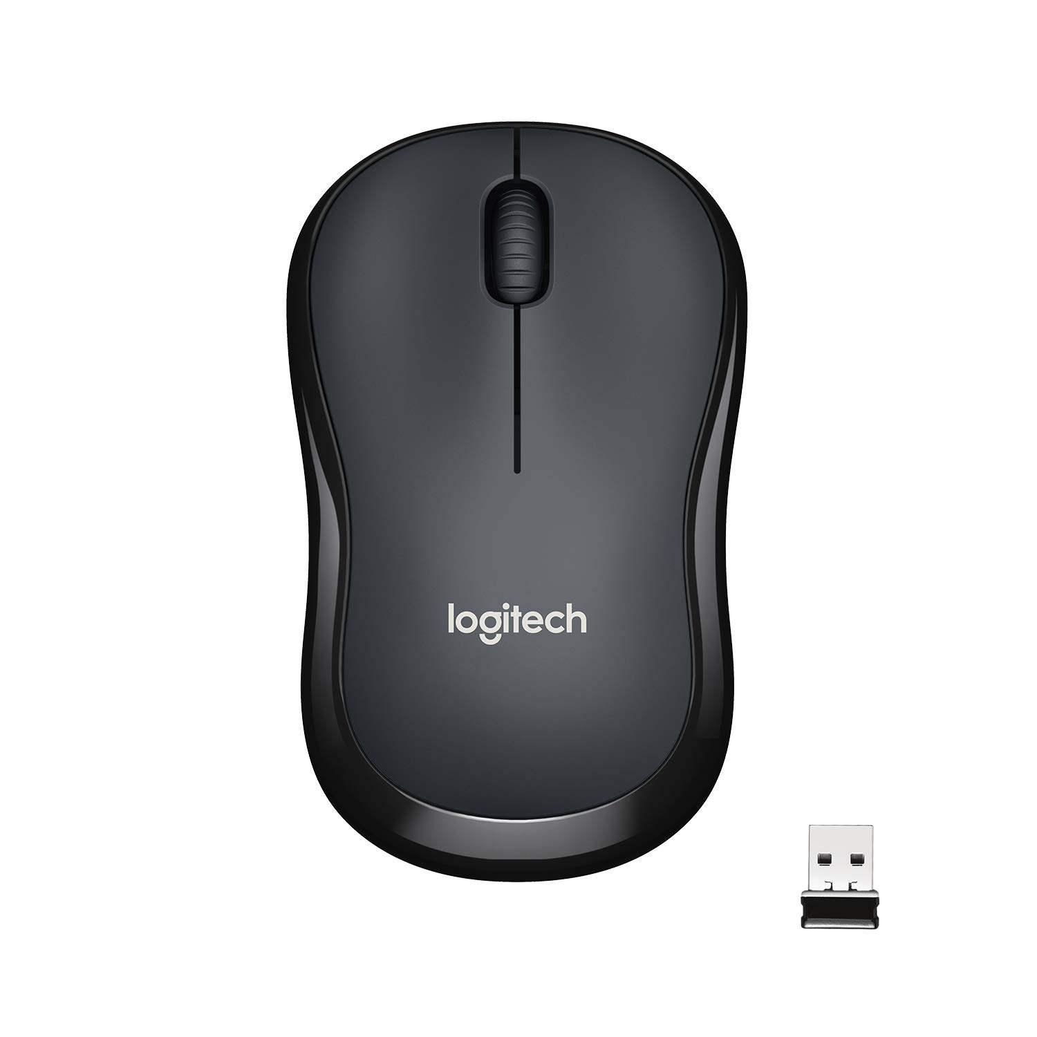 Logitech M221 Wireless Mouse, Silent Buttons, 2.4 GHz with USB Mini Receiver, 1000 DPI Optical Tracking, 18-Month Battery Life, Ambidextrous PC/Mac/Laptop – Charcoal Grey