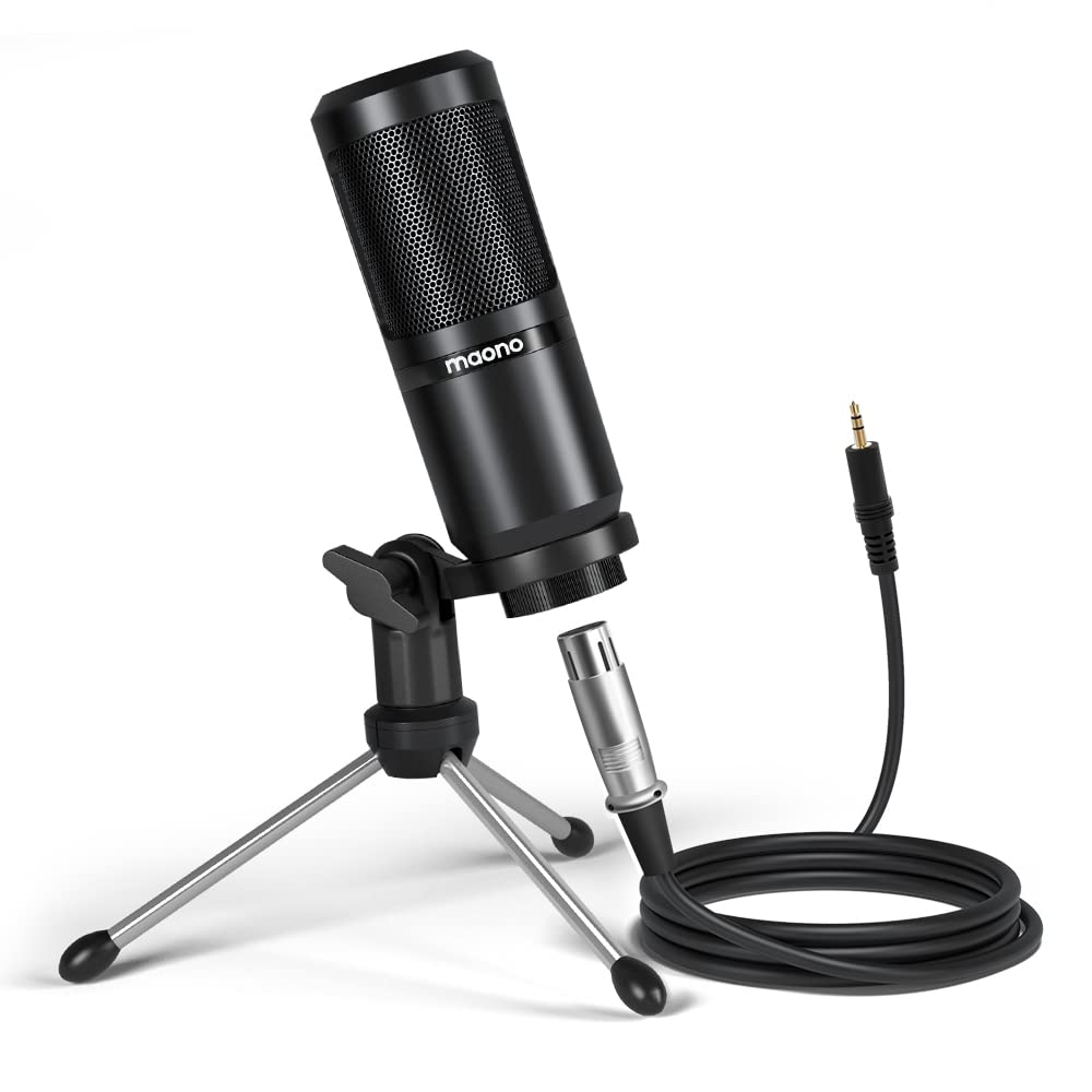 MAONO Au-Pm360Tr Trs Condenser USB Mic For Pc And Youtube Recording, Podcast Microphone For Gaming, Studio, Vlogging, Black MAONO Au-Pm360Tr Trs Condenser USB Mic For Pc And Youtube Recording, Podcast Microphone For Gaming, Studio, Vlogging, Black