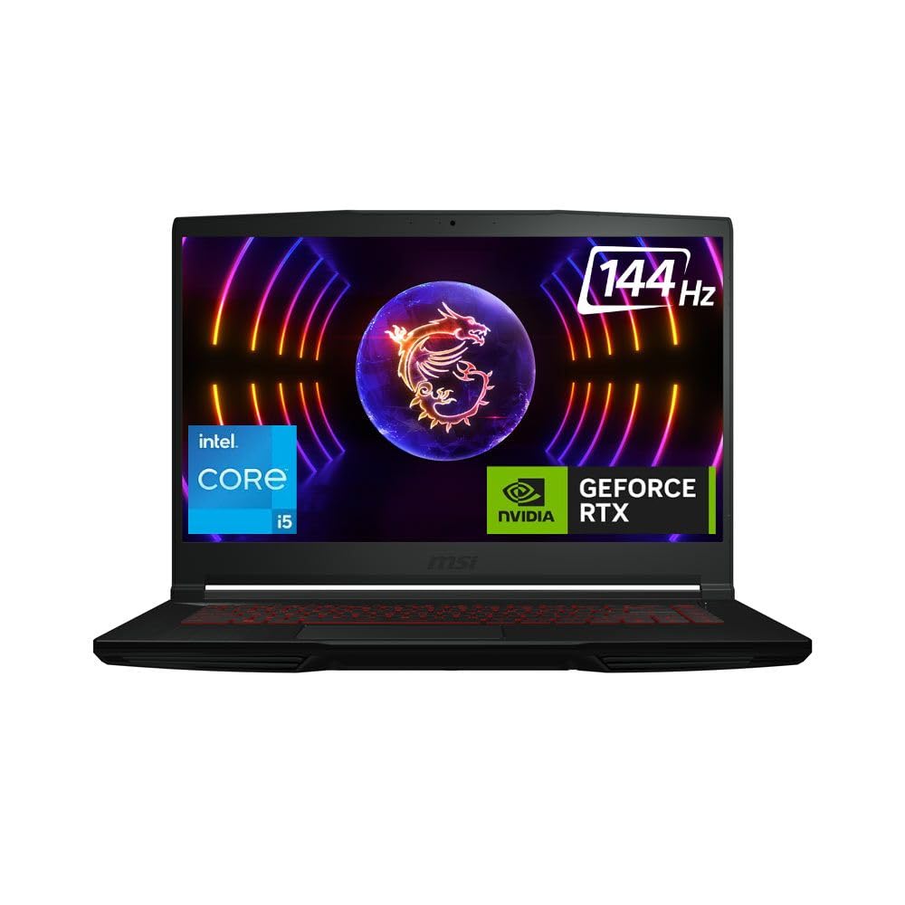 MSI Thin GF63, Intel 12th Gen. i5-12450H, 40CM FHD 144Hz Gaming Laptop (8GB/512GB NVMe SSD/Windows 11 Home/Nvidia GeForce RTX4050, 6GB GDDR6/Black/1.86Kg), 12VE-080IN