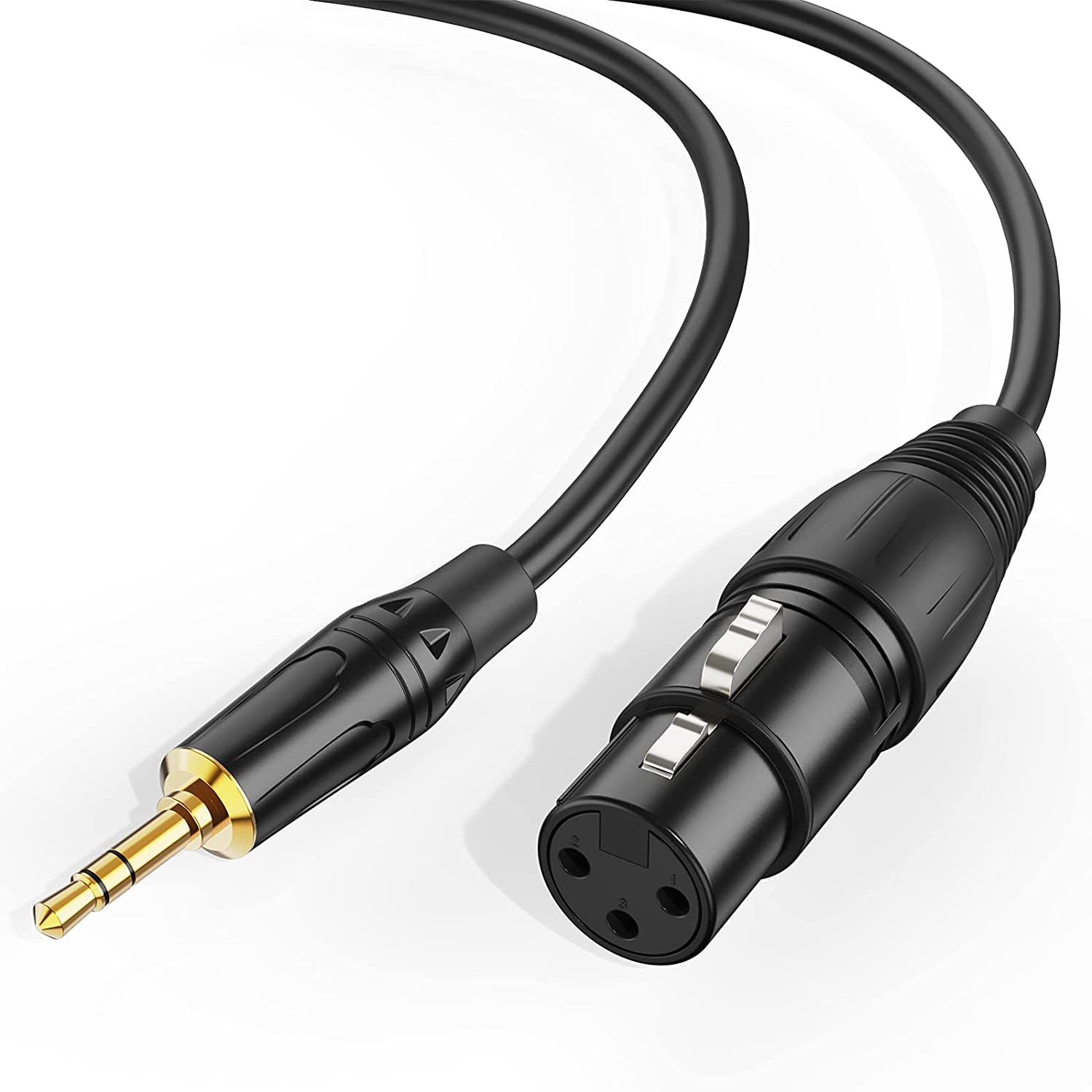 NLK 3.5mm 3-Pole TRS (1/8 Inch) Stereo Male to XLR Female Cable, 6 Feet/Black.. NLK 3.5mm 3-Pole TRS (1/8 Inch) Stereo Male to XLR Female Cable, 6 Feet/Black..