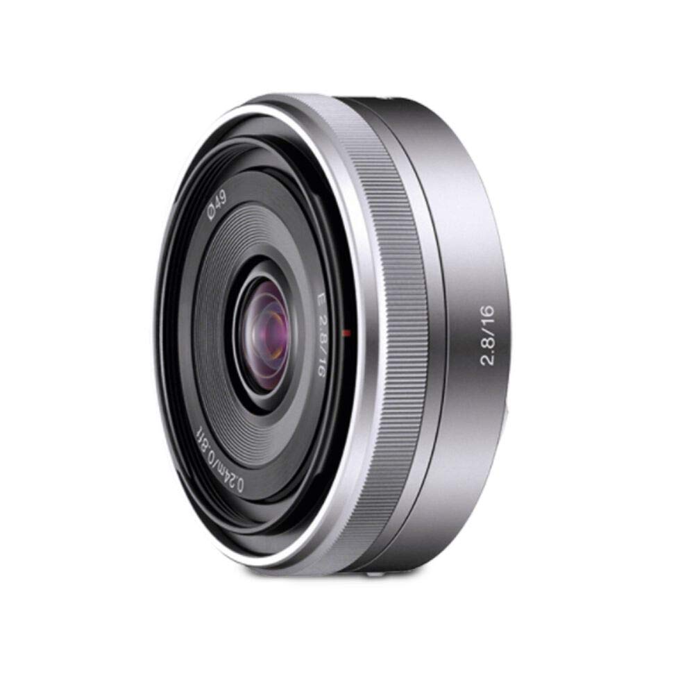 Sony E Mount E 16 Mm F2.8 APS-C Lens (SEL16F28) | Wide-Angle Prime | Lightweight & Compact, Silver
