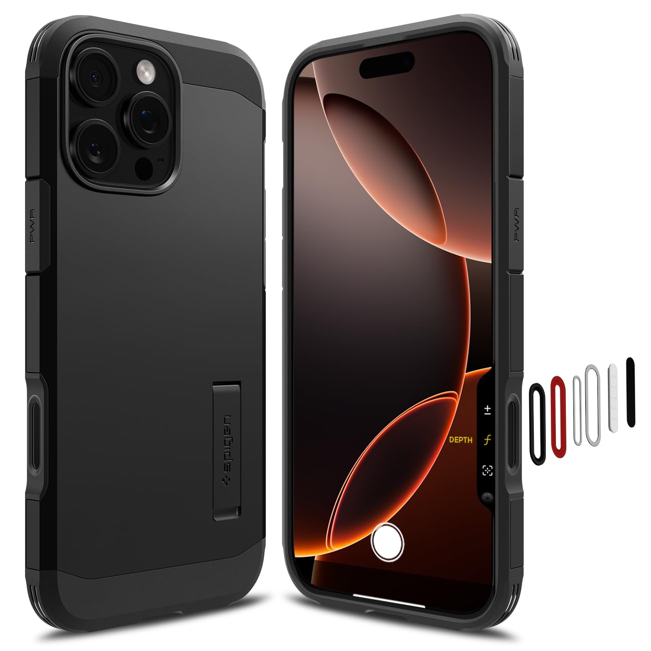 Spigen Tough Armor T (Ai) Magfit Back Cover Case Compatible with iPhone 16 Pro (TPU + Poly Carbonate | Black)