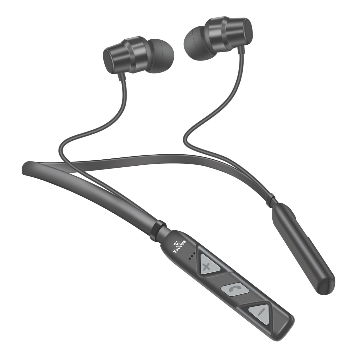 TP TROOPS Wireless in Ear Bluetooth Magnetic Earbuds Neckband with ENC Mic, 25H Playtime,Fast Charging (10Mins=15Hrs Playtime) Made in India,Drivers Ear Phones