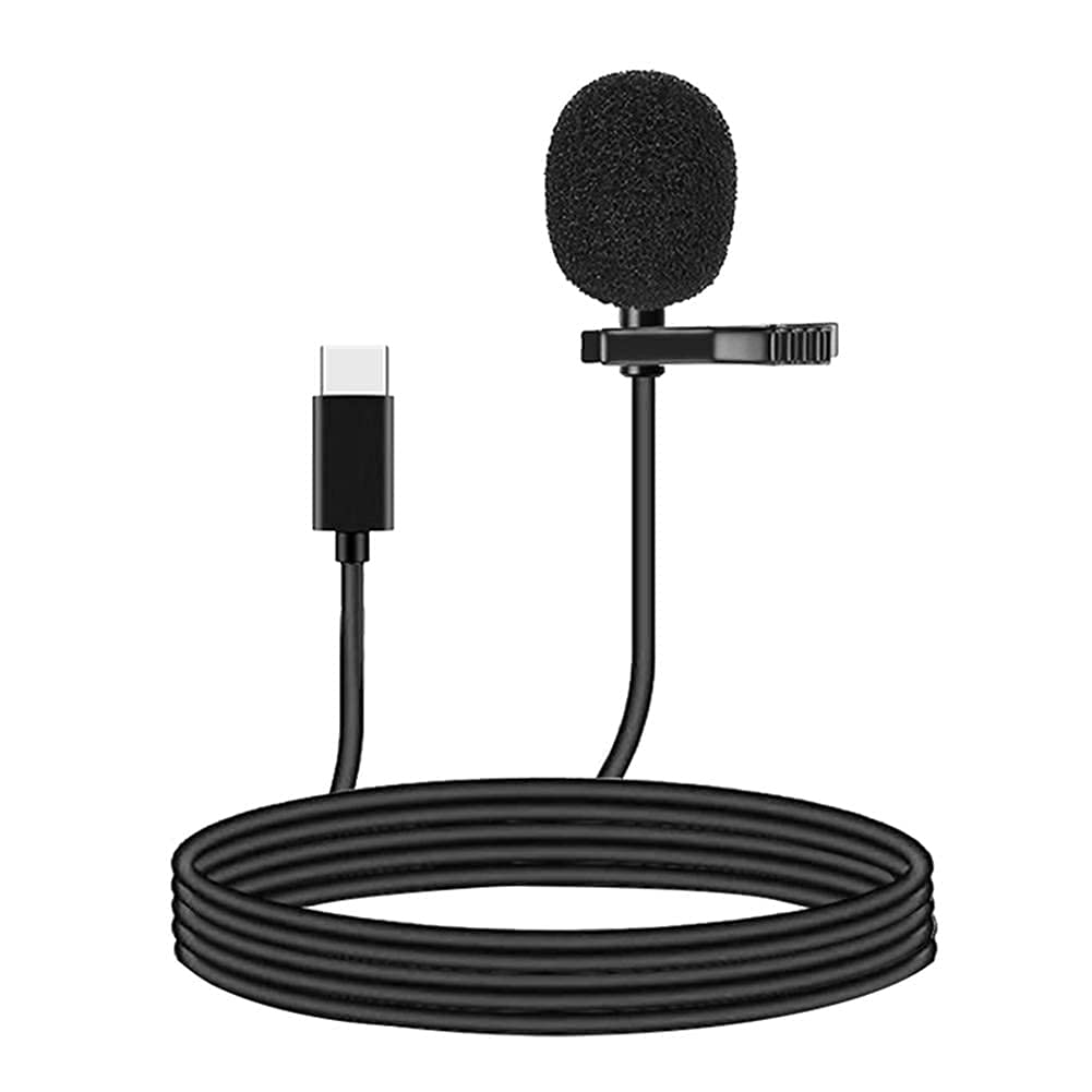 Texton (Today Only with 5 Year Special Warranty) Type-C Clip Microphone for Collar Mike for Voice Recording,Mic Mobile, Pc, Laptop, Android Smartphones, DSLR Camera