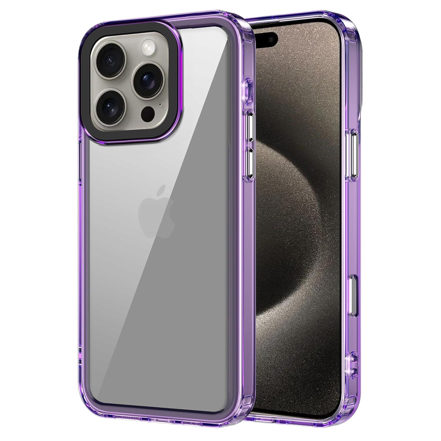 amazon basics Back Case Cover for iPhone 16 Pro Max | Compatible for iPhone 16 Pro Max Back Case Cover | Case Cover with Camera Protection | (TPU + PC | Translucent Purple)