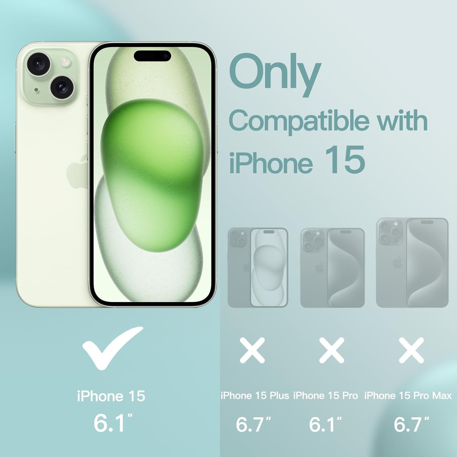 DIZORO Compatible for iPhone 15 Case 6.1, Slim Liquid Silicone 3 Layers Full Covered Soft Gel Rubber Phone Case Protective Cover 6.1 Inch (Natural Lilac)