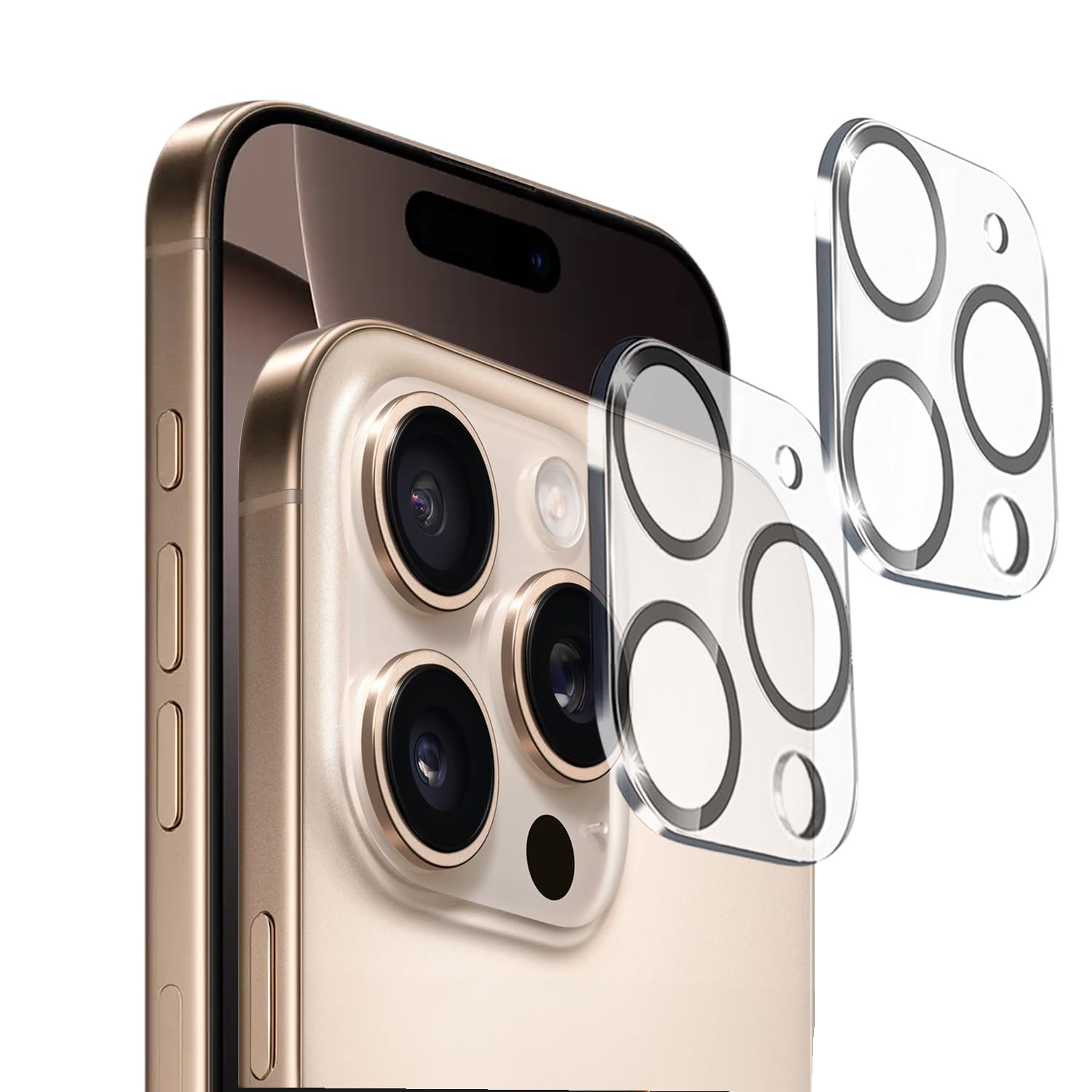 2 Pack Compatible for Iphone 16 Pro Max Camera Lens Protector/Iphone 16 Pro Camera Lens Protector – 9H Hardness, Camera Protector 16 Pro, Does Not Affect Flash Shot, 16 Pro Lens Protector