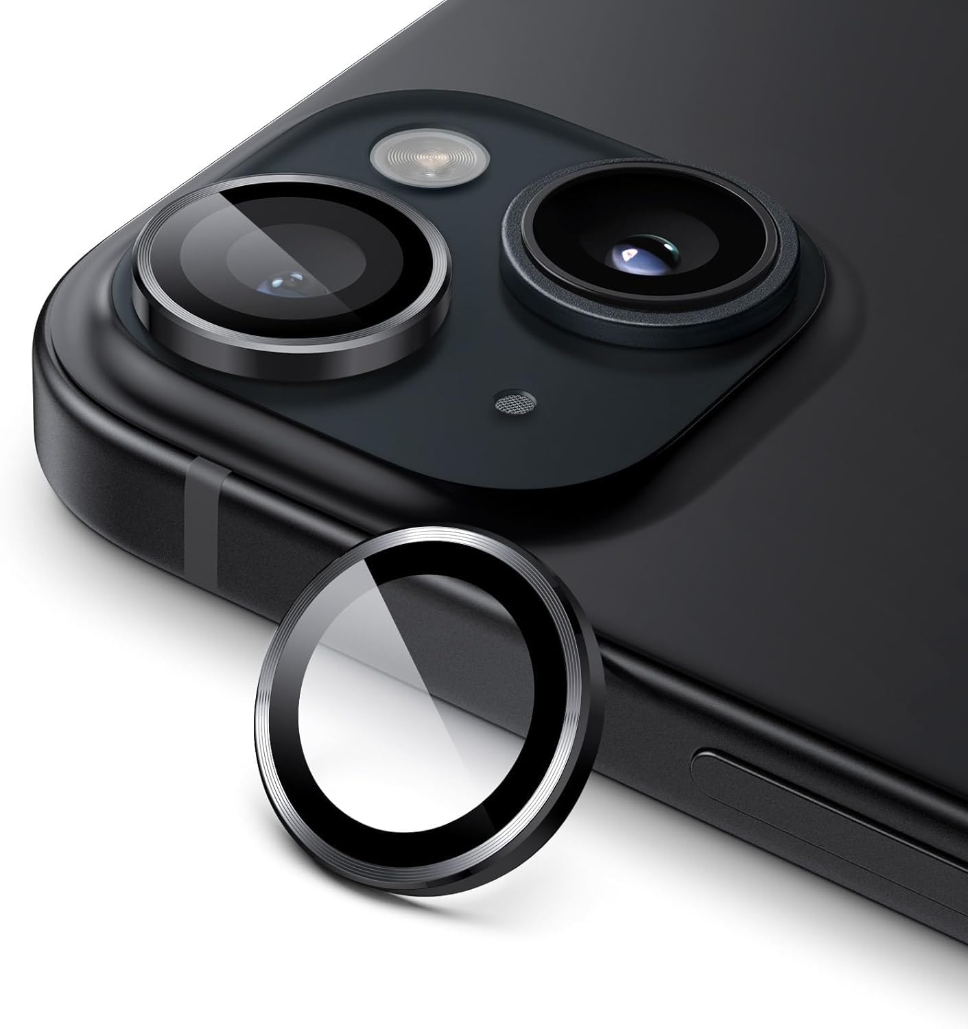 CELLUTION Camera Glass Lens Protector Ring For iPhone 15/15 Plus Case Friendly with Edge to Edge Coverage and Easy Installation, Pack of 1 (Black) CELLUTION Camera Glass Lens Protector Ring For iPhone 15/15 Plus Case Friendly with Edge to Edge Coverage and Easy Installation, Pack of 1 (Black)