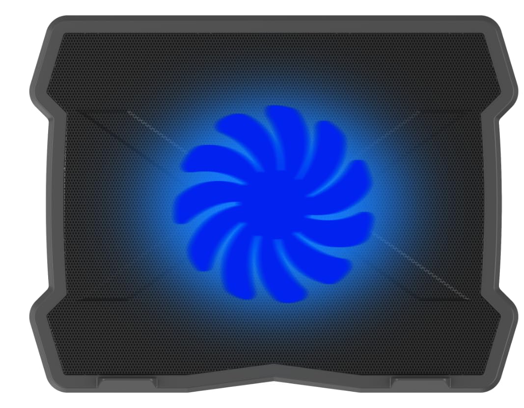 Geonix GXCLPB01 Laptop Cooling Stand with 125mm Fan, Silent Operation, LED Light, Supports up to 15.6 inch Laptops and Retractable Stand, 1 Year Warranty. Geonix GXCLPB01 Laptop Cooling Stand with 125mm Fan, Silent Operation, LED Light, Supports up to 15.6 inch Laptops and Retractable Stand, 1 Year Warranty.