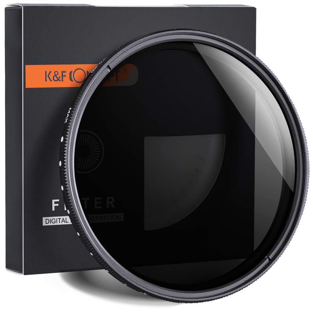 K&F Concept 49 mm ND2 to ND400 Variable Neutral Density Filter Slim ND Fader ND2-400 Optical Glass Filter for DSLR Camera Lenses (49mm) K&F Concept 49 mm ND2 to ND400 Variable Neutral Density Filter Slim ND Fader ND2-400 Optical Glass Filter for DSLR Camera Lenses (49mm)