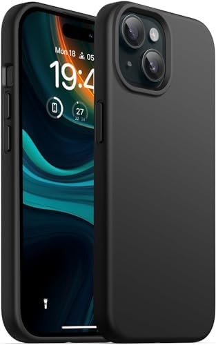 TOUCCH iPhone 15 Soft OG Silicone Back Case| Shock Proof Design & Camera Protection | Premium Rubberised Cover (Microfiber Lining) for Apple iPhone 15 | Ultra Smooth Silicone – Black