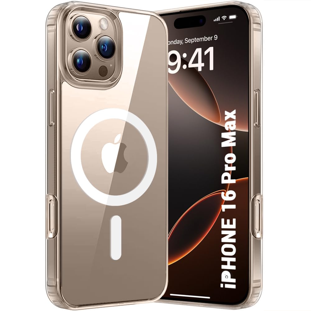 TheGiftKart Ultra-Hybrid Back Case Cover for iPhone 16 Pro Max Compatible with MagSafe | Camera Protection | Hard Crystal Clear Back | Shockproof Bumper Case Cover for iPhone 16 Pro Max (Transparent)