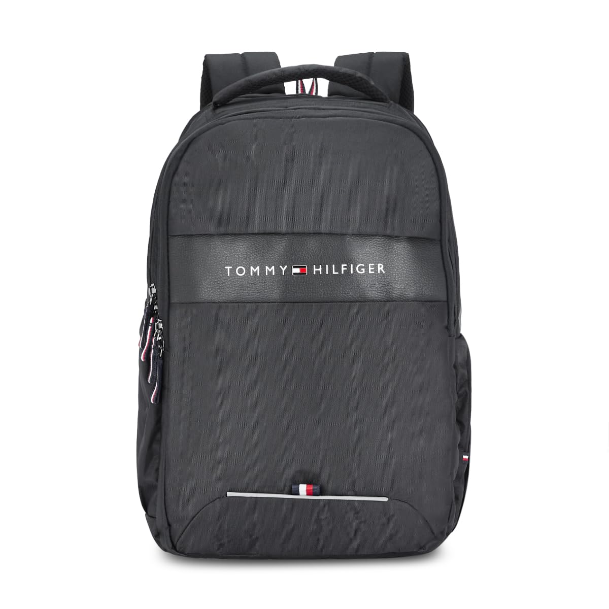 Tommy Hilfiger Joshua Polyester Unisex 15 Inch Laptop Backpack – Black | 21 Ltr Capacity| Padded & Adjustable Strap | Water Resistant | 3 Compartment | Water Bottle Holder | USB Cable holder Pocket