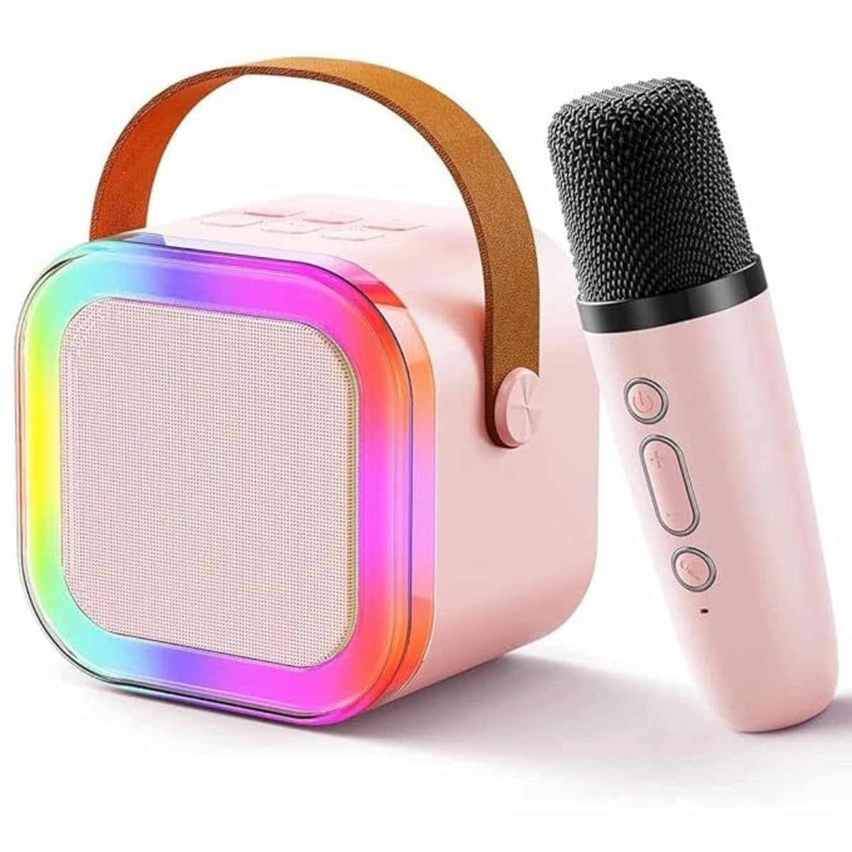Velori Mini Karaoke Machine Microphone Portable Bluetooth Wireless Speaker with Wireless Mic for Music Toys Christmas Birthday Gifts for Girls & Boys