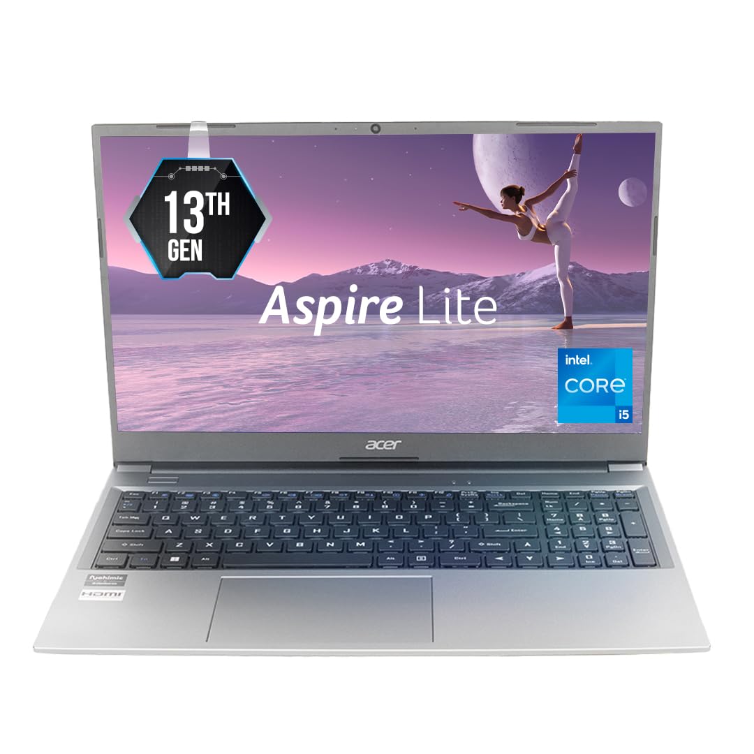 Acer Aspire Lite, Intel Core i5-1334U, 13th Gen, 16GB RAM, 512GB SSD, Full HD, 15.6″/39.62cm, Windows 11 Home, Steel Gray, 1.59KG, AL15-53, Metal Body, 36 WHR, Thin and Light Premium Laptop