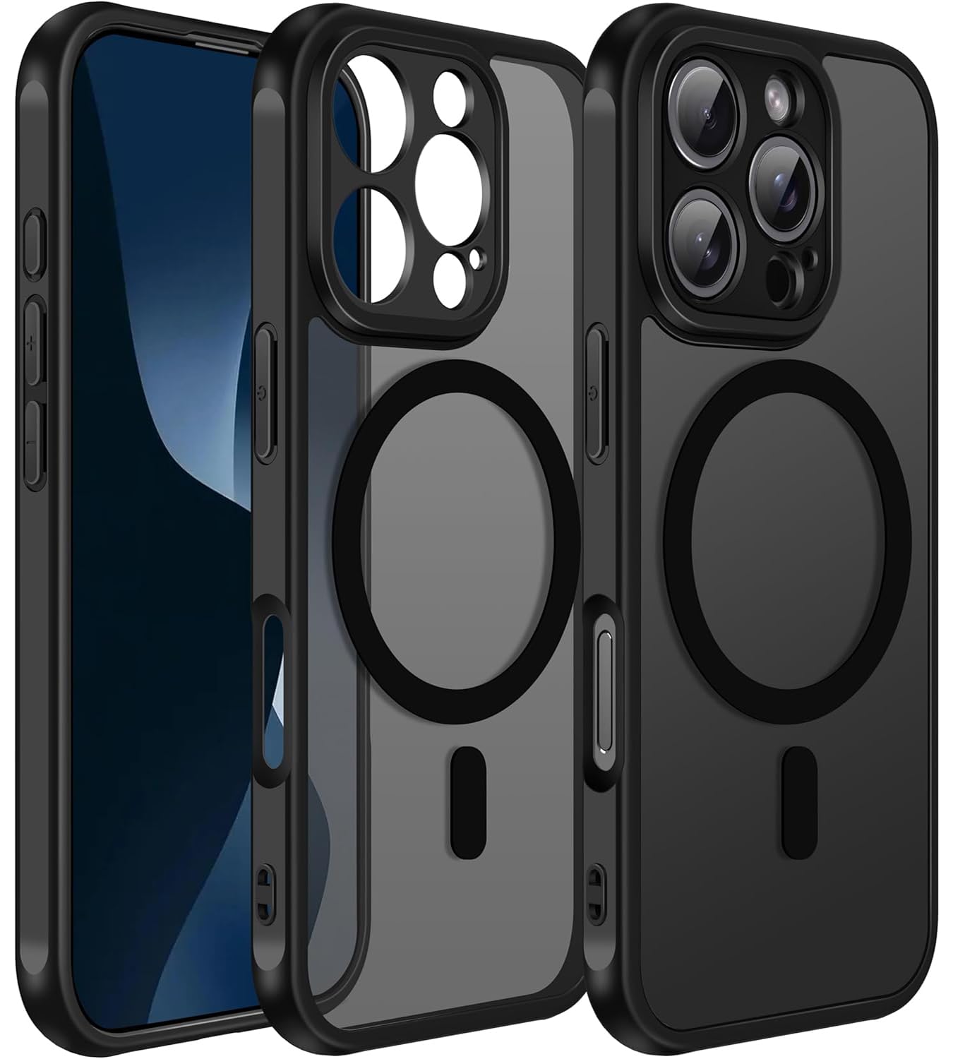 Amozo for iPhone 16 Pro Max Back Case Cover | Defence Series Matte Mag-Safe Camera & Drop Protection Back Cover Case for iPhone 16 Pro Max (Black|Polycarbonate) Amozo for iPhone 16 Pro Max Back Case Cover | Defence Series Matte Mag-Safe Camera & Drop Protection Back Cover Case for iPhone 16 Pro Max (Black|Polycarbonate)