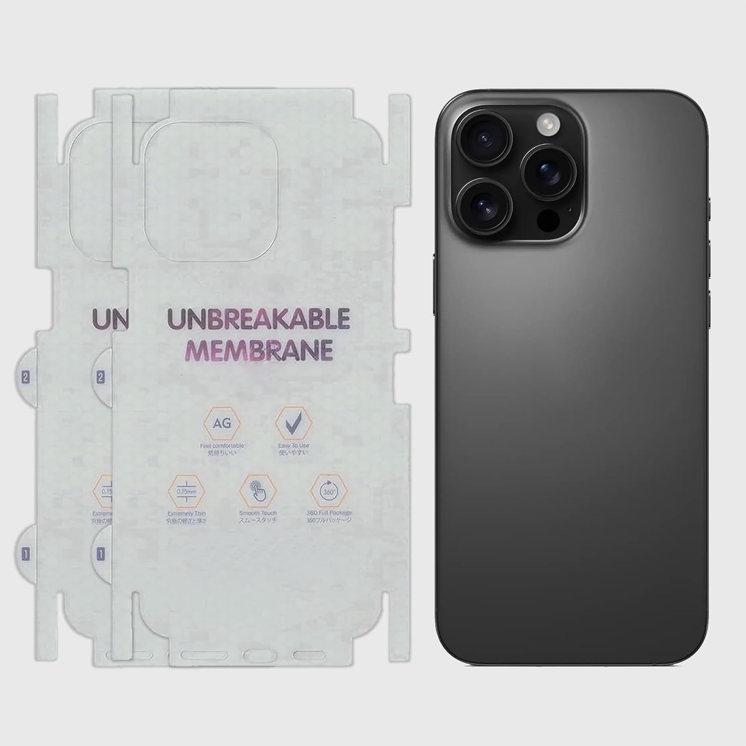 Blyton Back Screen Protector for iPhone 16 Pro Max Unbreakable Membrane Scratch Guard Transparent Skin, Matte Finish Compatible with Iphone 16 Pro Max (Back & Side, Set of 2) Blyton Back Screen Protector for iPhone 16 Pro Max Unbreakable Membrane Scratch Guard Transparent Skin, Matte Finish Compatible with Iphone 16 Pro Max (Back & Side, Set of 2)