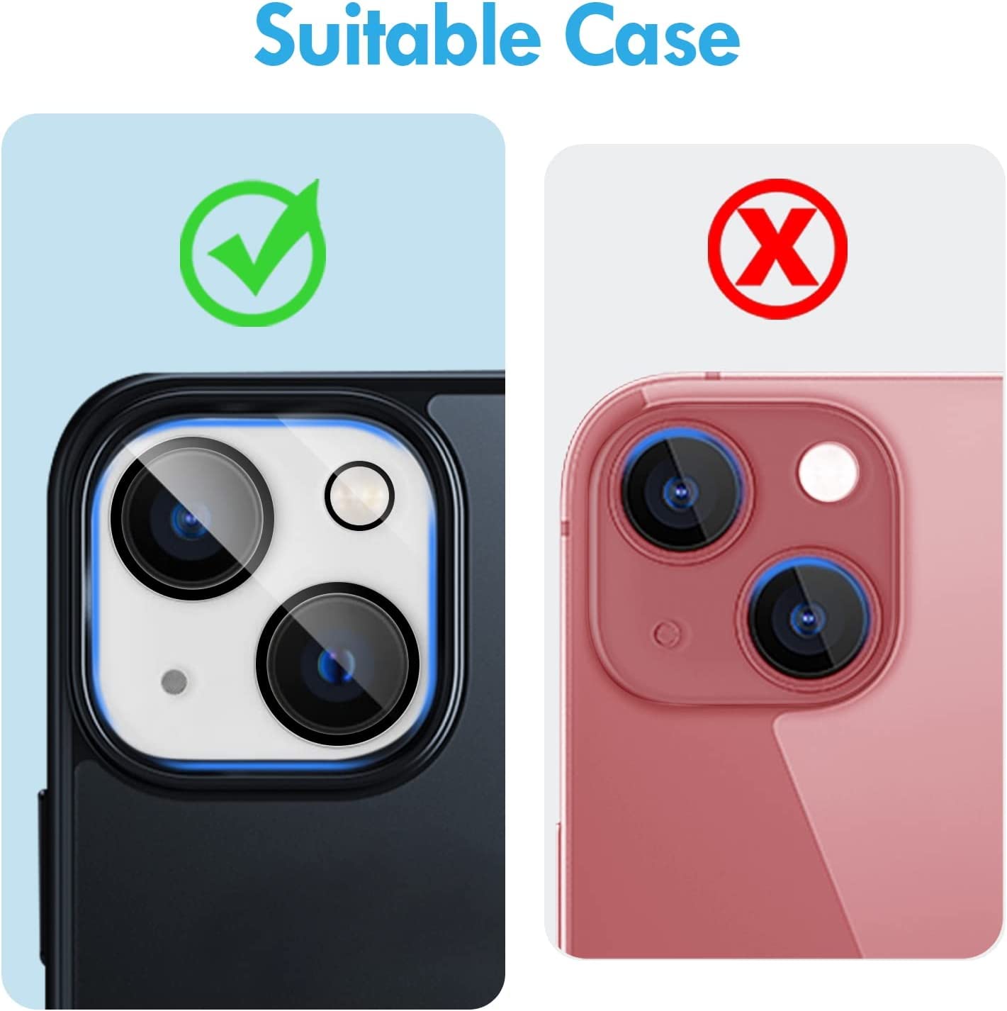 CELLUTION Back Camera Lens Protector Tempered Glass For iPhone 15 / iPhone 15 Plus Case Friendly with Edge to Edge Coverage and Easy Installation Kit, Pack of 1