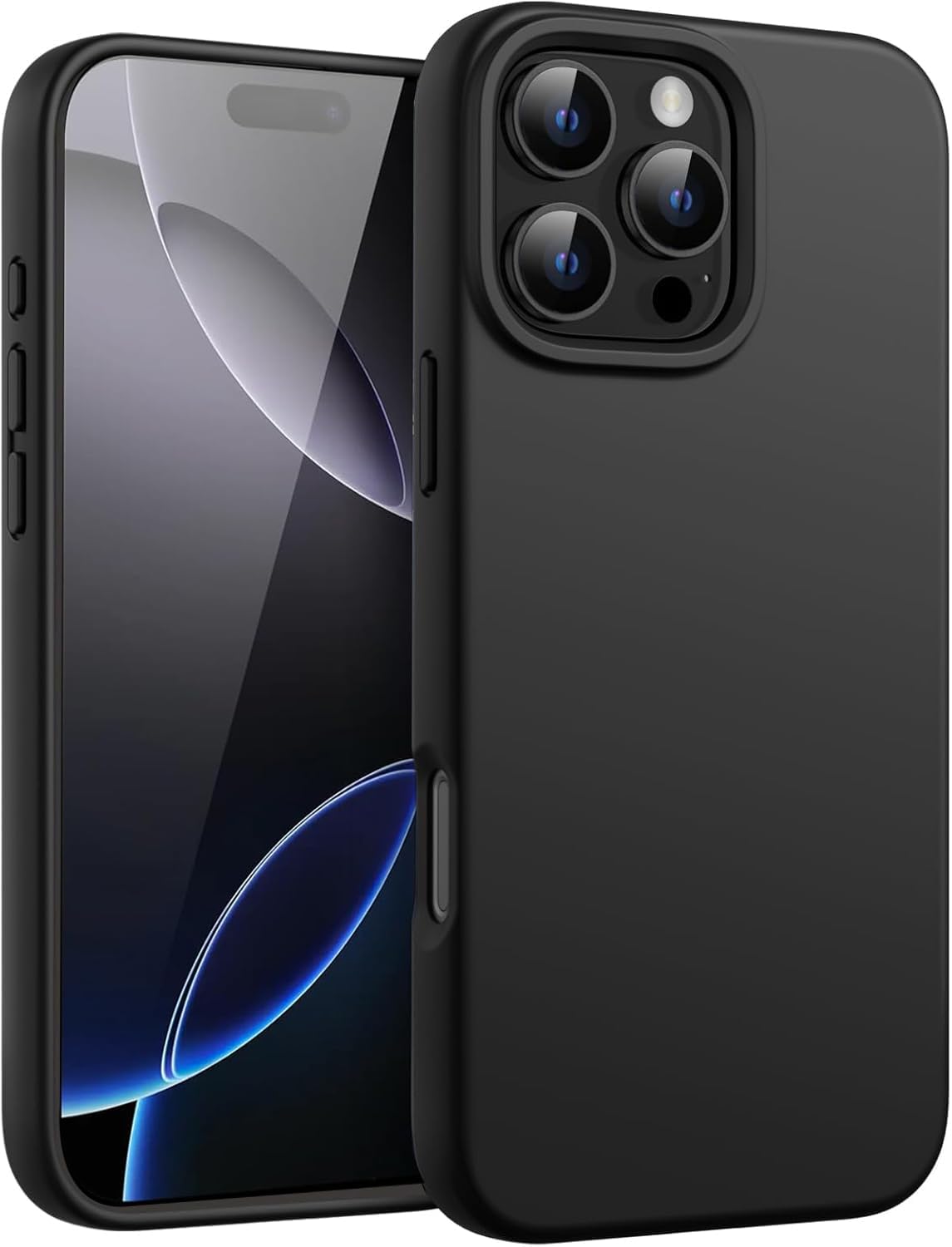 DIZORO Compatible for iPhone 16 Pro Max Case 6.9, Slim Liquid Silicone 3 Layers Full Covered Soft Gel Rubber Phone Case Protective Cover 6.9 Inch – Black.