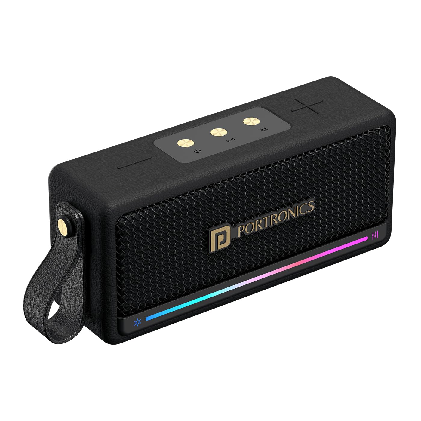Portronics Harmony Mini 25W HD Premium Portable Bluetooth Speaker with Subwoofer, EQ Adjustment, 6 Hours Playtime, in-Built Mic,TWS Mode,RGB Lights, Bluetooth V5.3, Type C Fast Charging(Black)