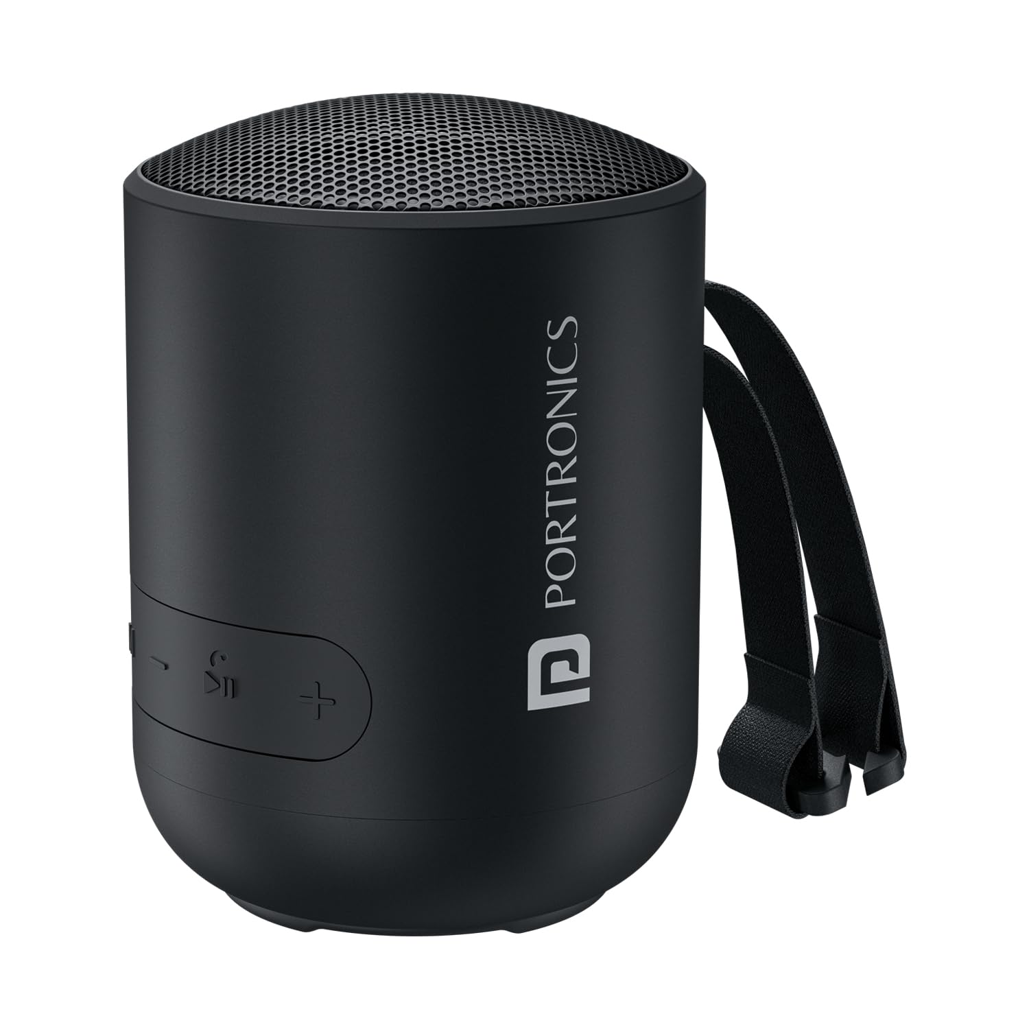 Portronics Soundpot 20W Wireless Bluetooth Portable Speaker with 360° immersive Sound, Upto 6 Hours Playtime, in Built Mic, TWS Mode, Easy Control, Strong Lanyard, Type C Fast Charging(Black)