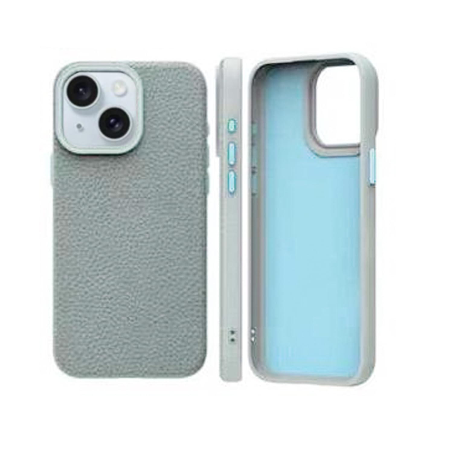 Prolet Premium Flexible PU Leather Cover for iPhone 15 | Soft -Touch | Stylish | Durable | Camera Protective (Wave Blue)