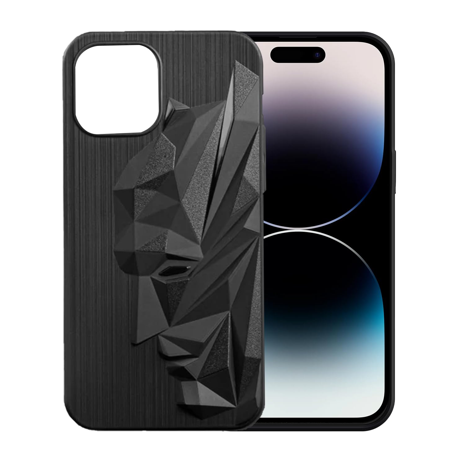 Prolet Superhero Soft Mobile Case Compatible for iPhone 15 3D Engraved | Shockproof | 360 Degree Protection | Scratchproof Cover- Black