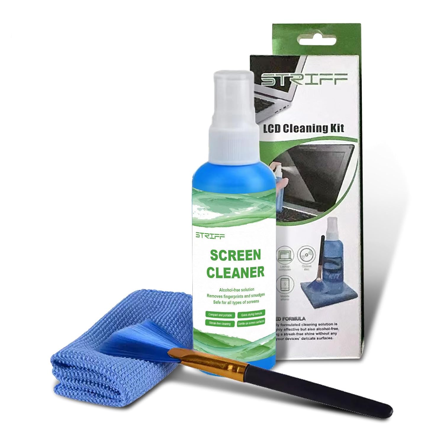 STRIFF Laptop Cleaning kit, Laptop Cleaner, Screen Cleaner, Mobile Cleaning kit, Cleaning Kit for Camera, Lens, Binocular, Laptop, TV, Monitor, Smartphone, Tablet