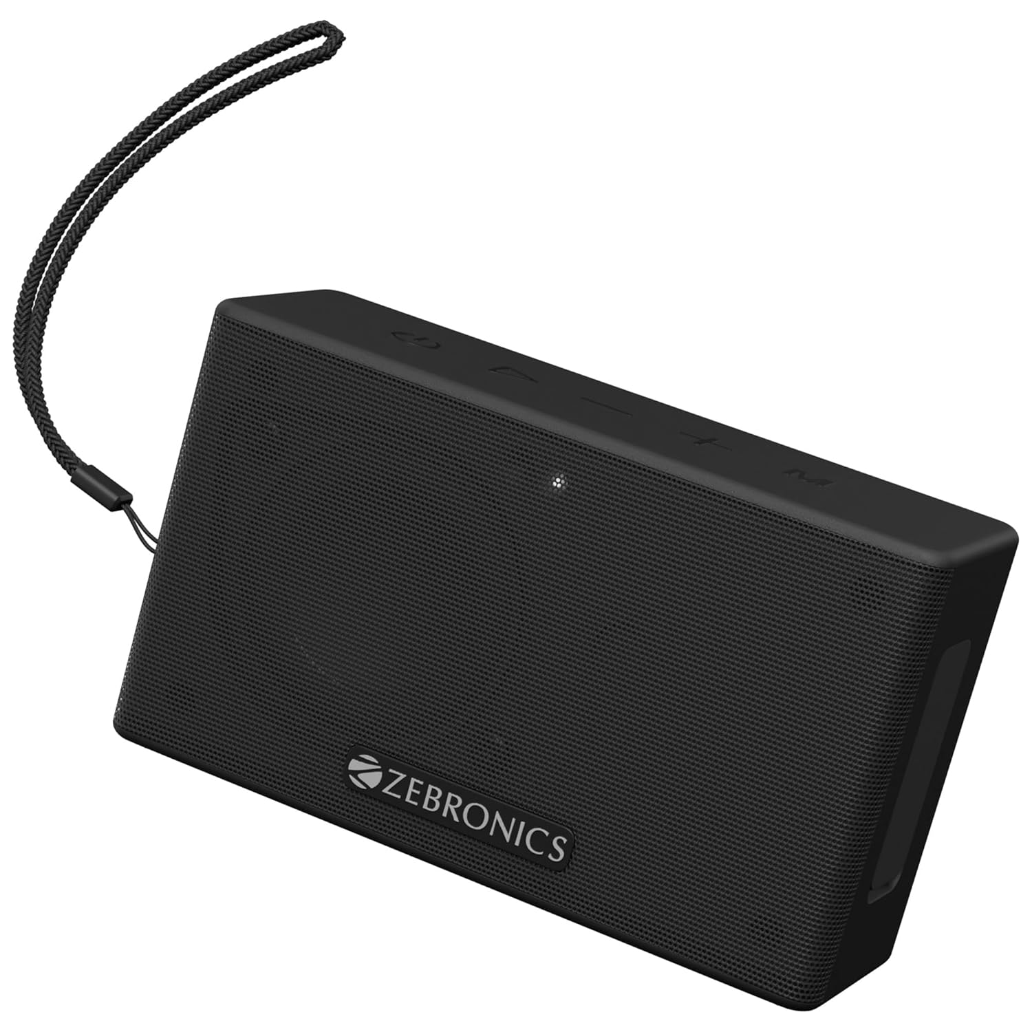 ZEBRONICS Sonic POD S, Portable Bluetooth Speaker, 8 Watts, Upto 12h Backup, Passive Radiator, Call Function, Bluetooth v5.3 | mSD | AUX, TWS, with Carry Loop (Black)