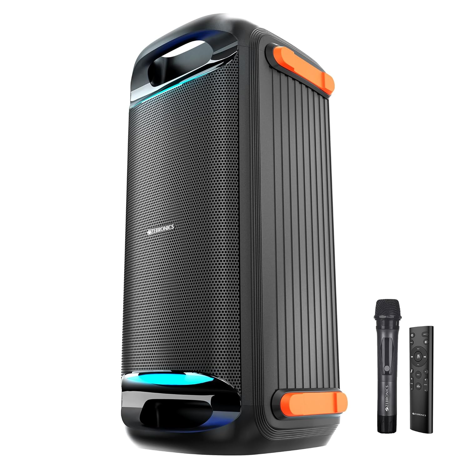 Zebronics Roxor 100W Multi-Connectivity Bluetooth, HDMI ARC, Optical, USB, AUX in-Out Speaker with Dolby Audio, Wireless UHF MIC, and Karaoke, TWS, LED Lights, and Recording Function