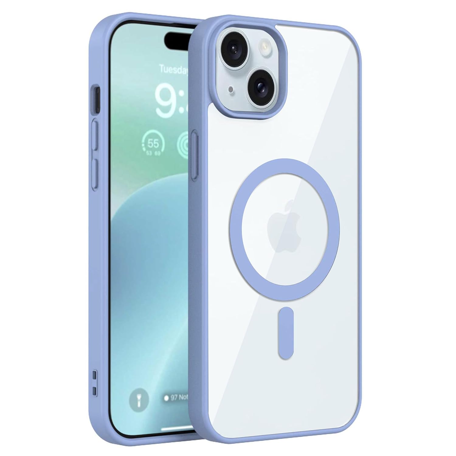 amazon basics Back Case Cover for iPhone 15 (Thermoplastic Polyurethane_Sierrablue)