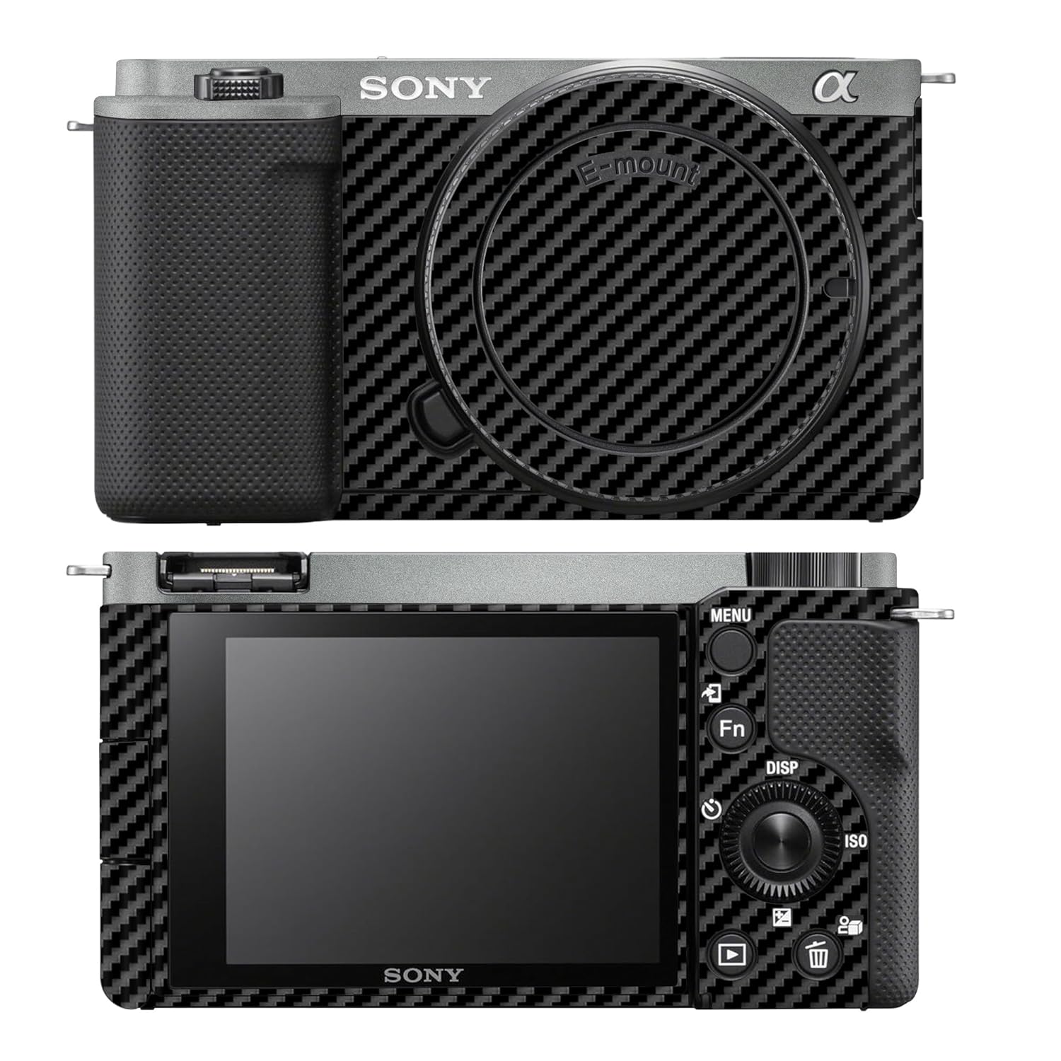 Capes India Camera Skin Cover Compatible with Sony ZV E10 | Anti Scratch | Protective Film (Design – Retro Carbon Fibre Black)