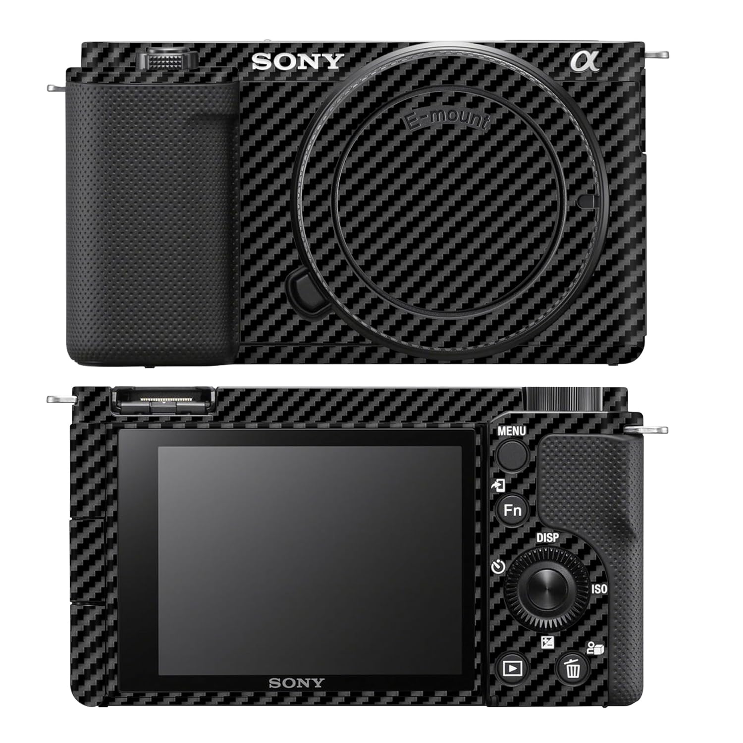 Capes India Camera Skin Cover Compatible with Sony ZV E10 | Anti Scratch | Protective Film (Design – Carbon Fibre Black)