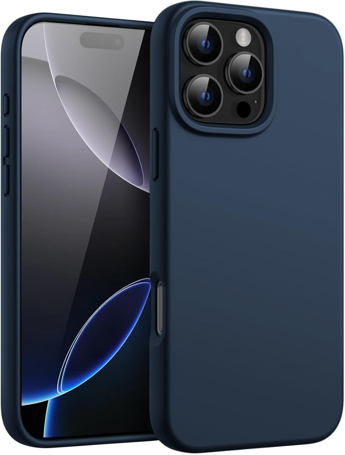 DIZORO Compatible for iPhone 16 Pro Max Case 6.9, Slim Liquid Silicone 3 Layers Full Covered Soft Gel Rubber Phone Case Protective Cover 6.9 Inch – Blue